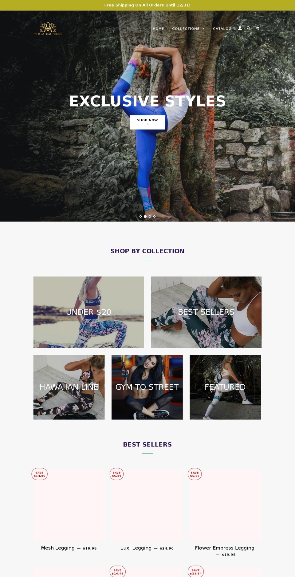 yogaempress.com — Shopify storefront screenshot