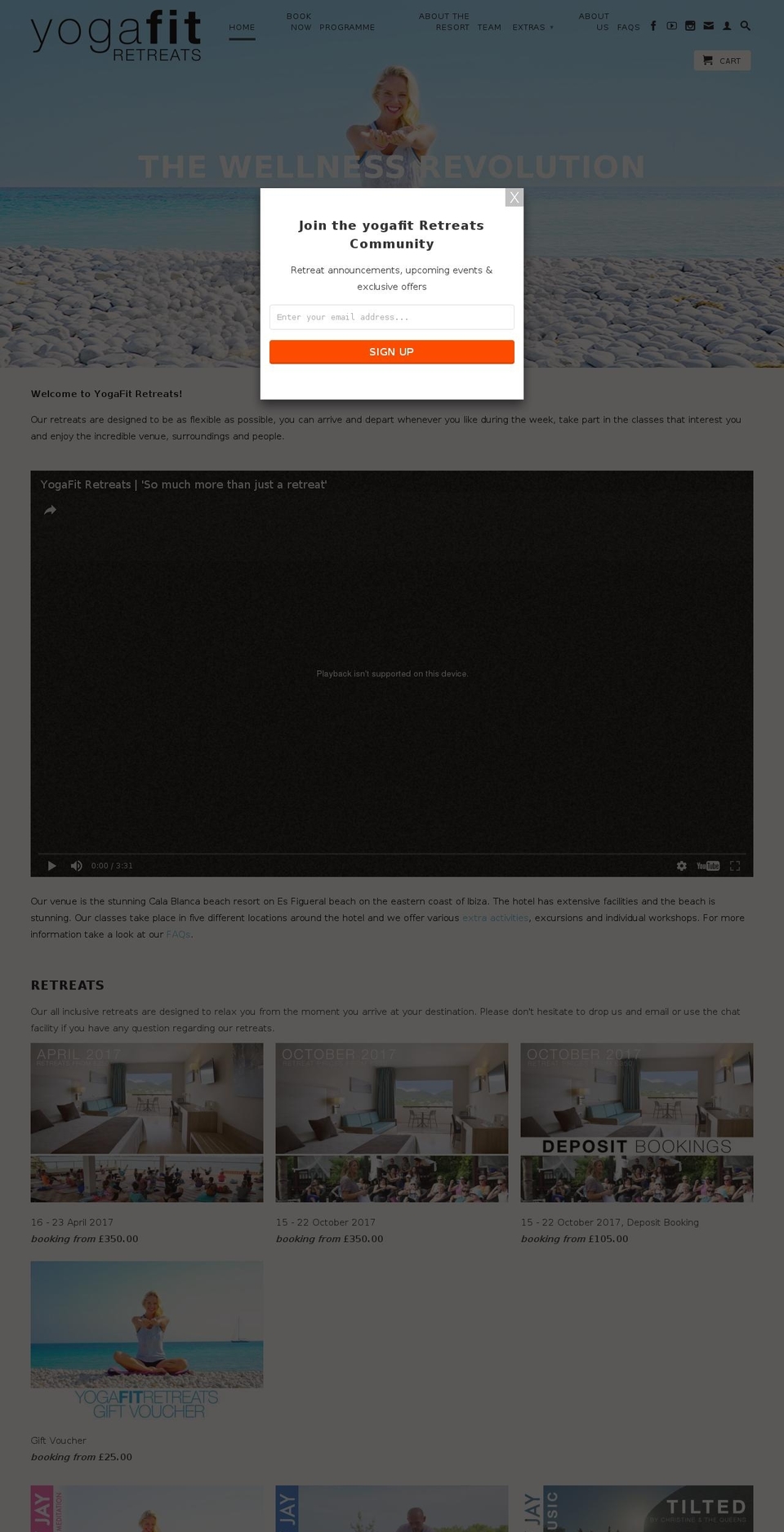 yogafitibiza.com shopify website screenshot