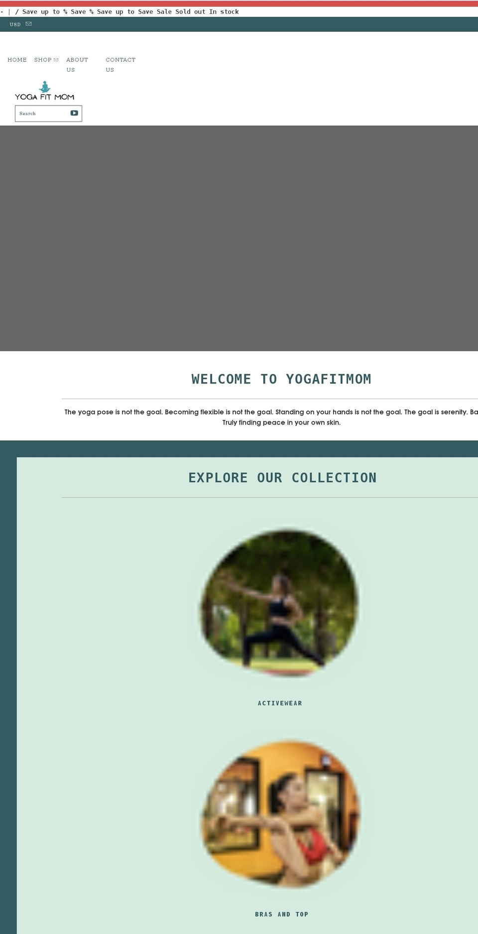 My Theme Shopify theme site example yogafitmom.com