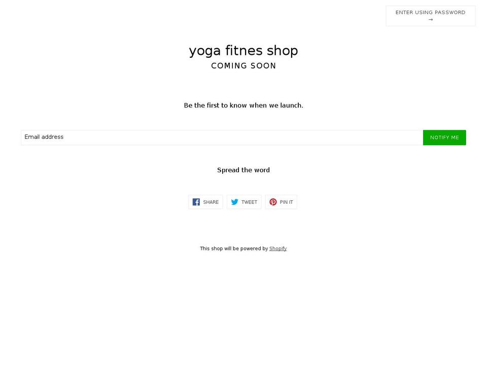yogafitnesshop.com shopify website screenshot