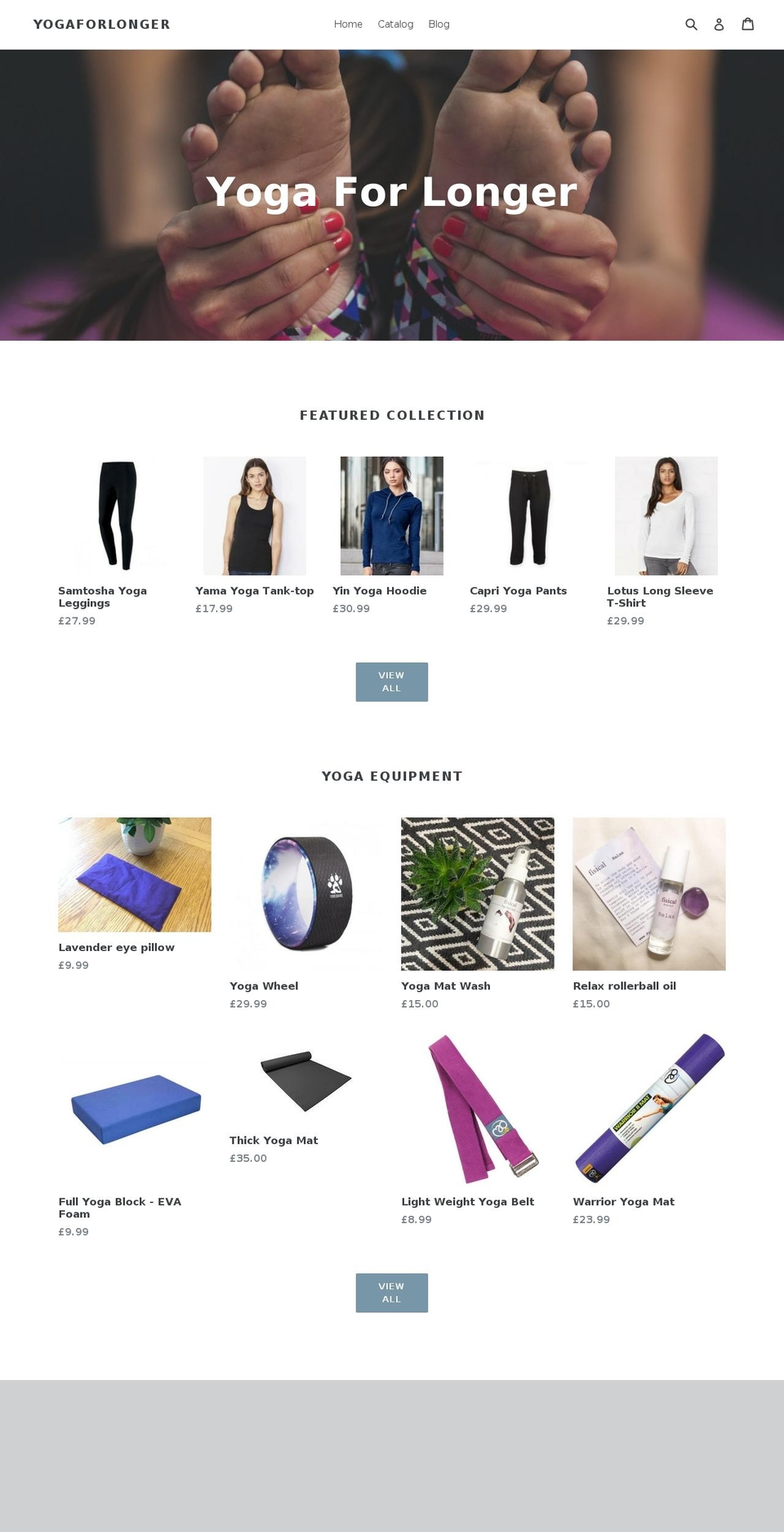 yogaforlonger.com — Shopify storefront screenshot