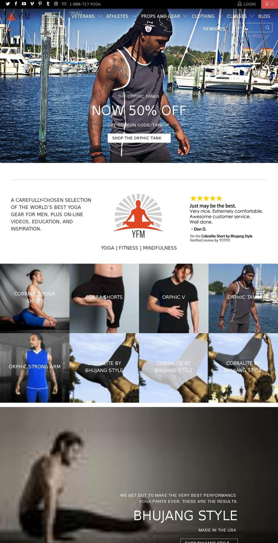 November Shopify theme site example yogaformen.com