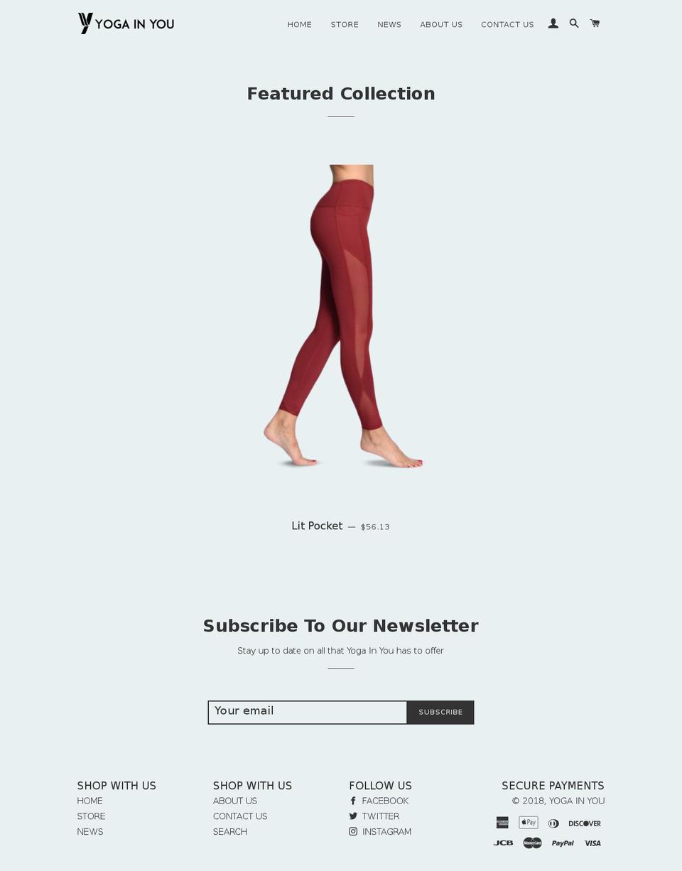 yogainyou.com — Shopify storefront screenshot