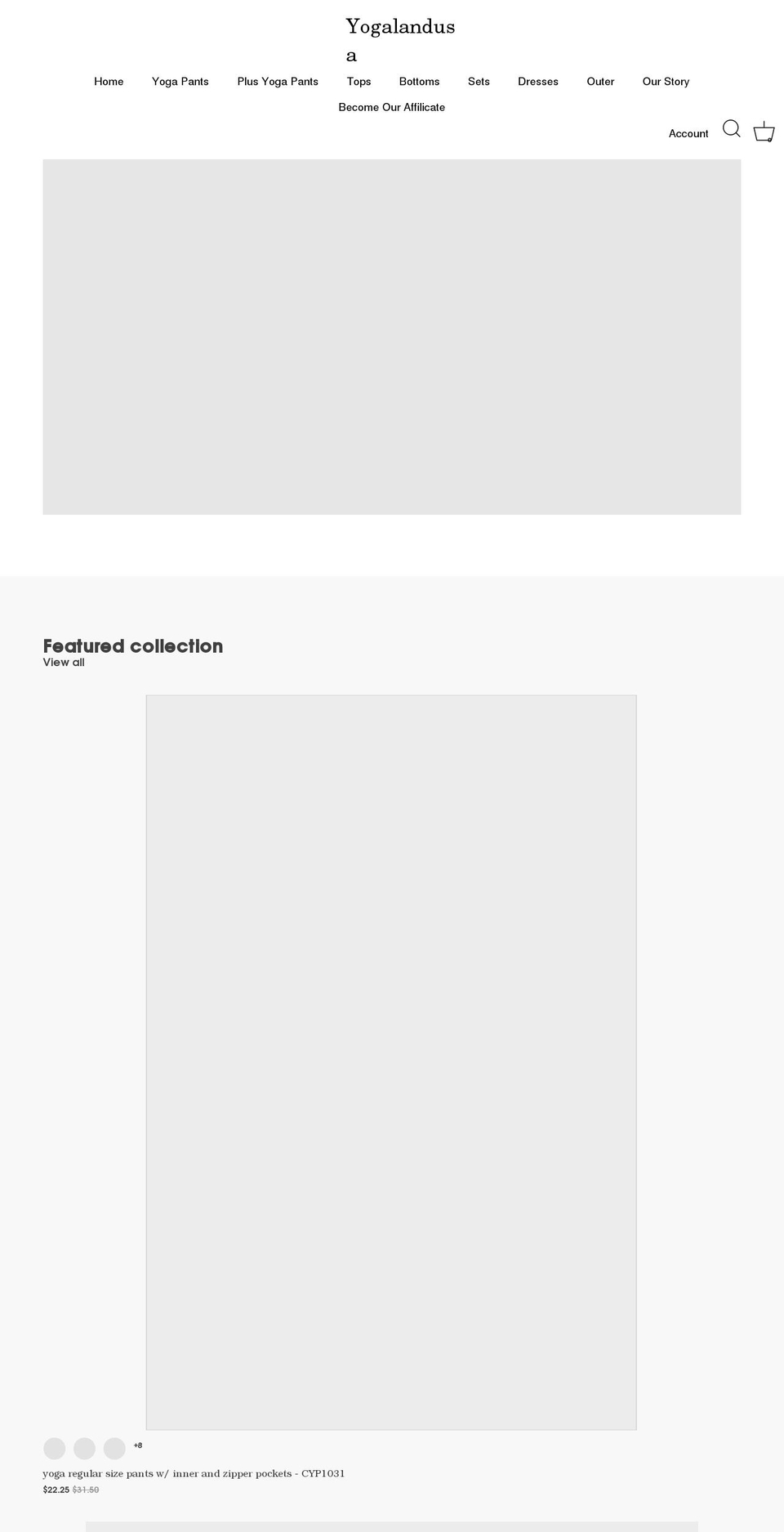 yogalandusa.com shopify website screenshot