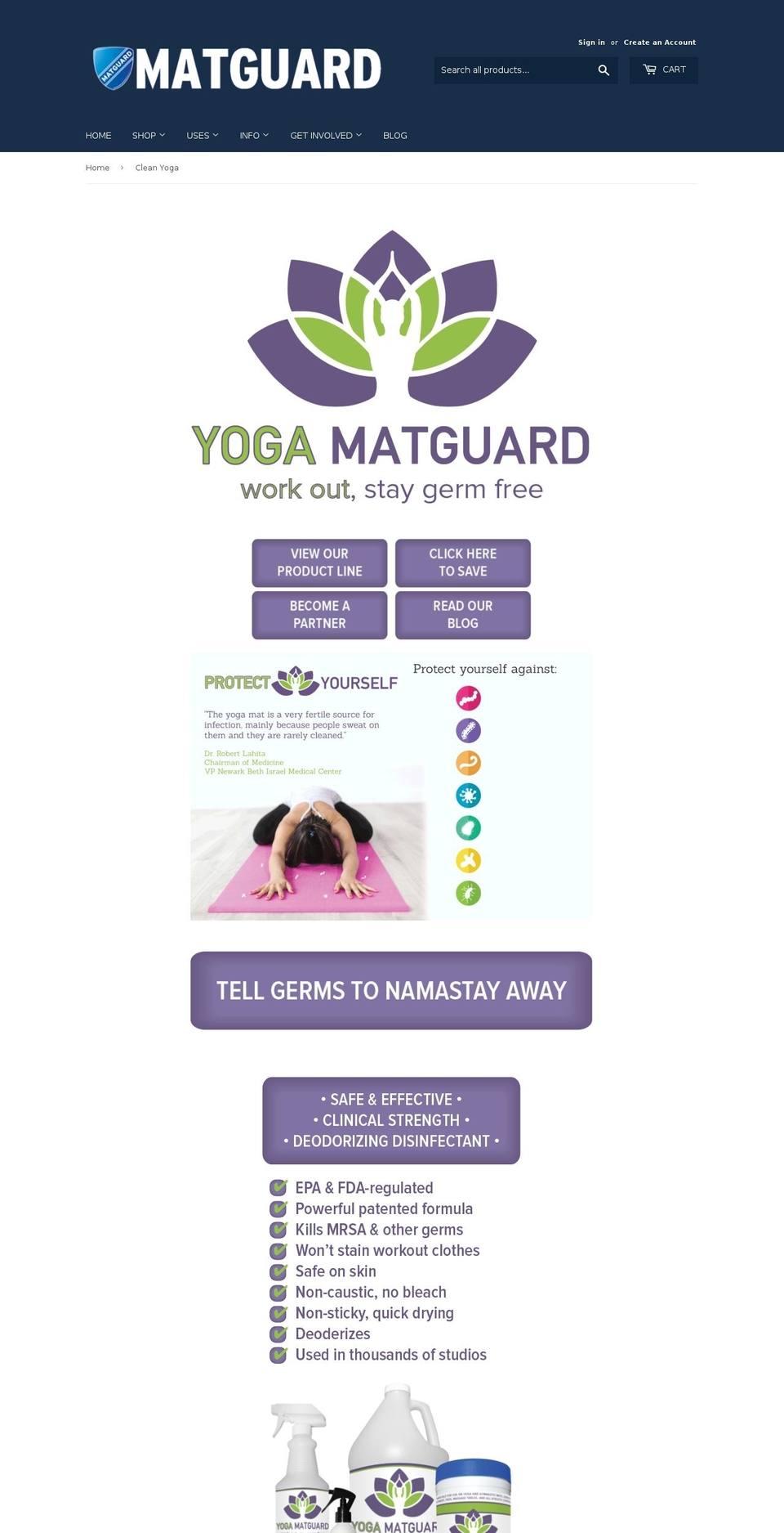 yogamatguard.com shopify website screenshot