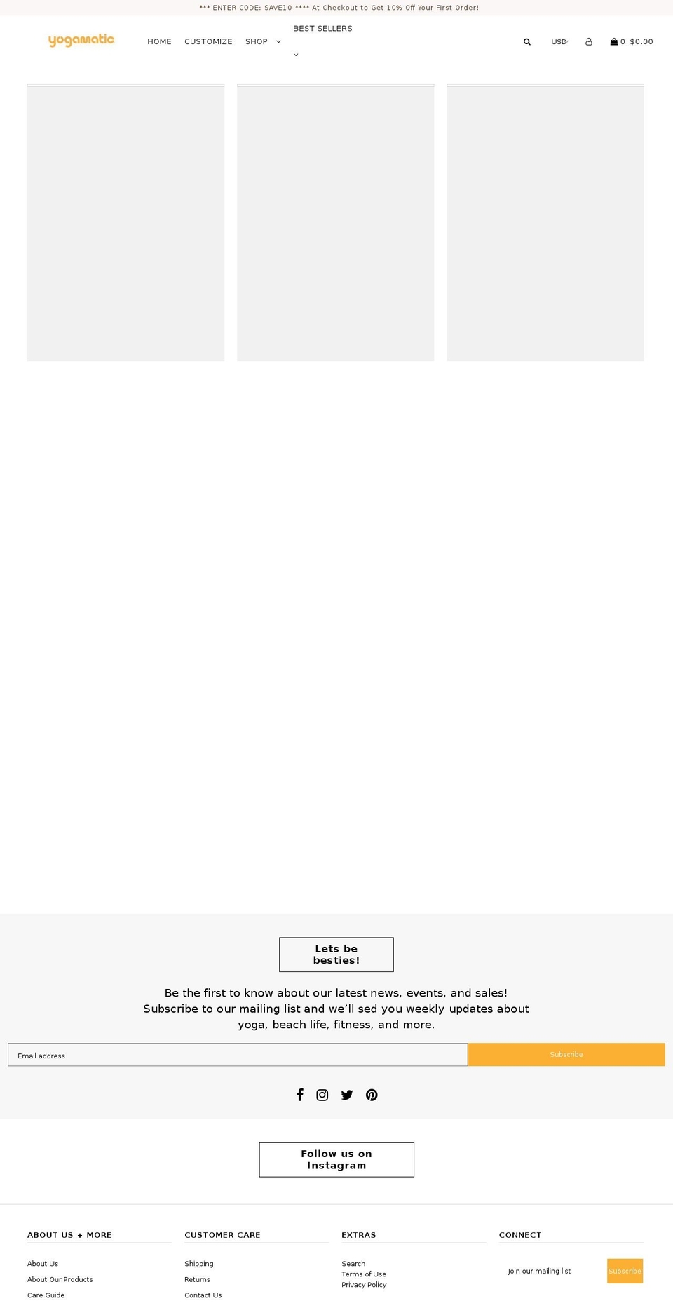 yogamatic.com shopify website screenshot