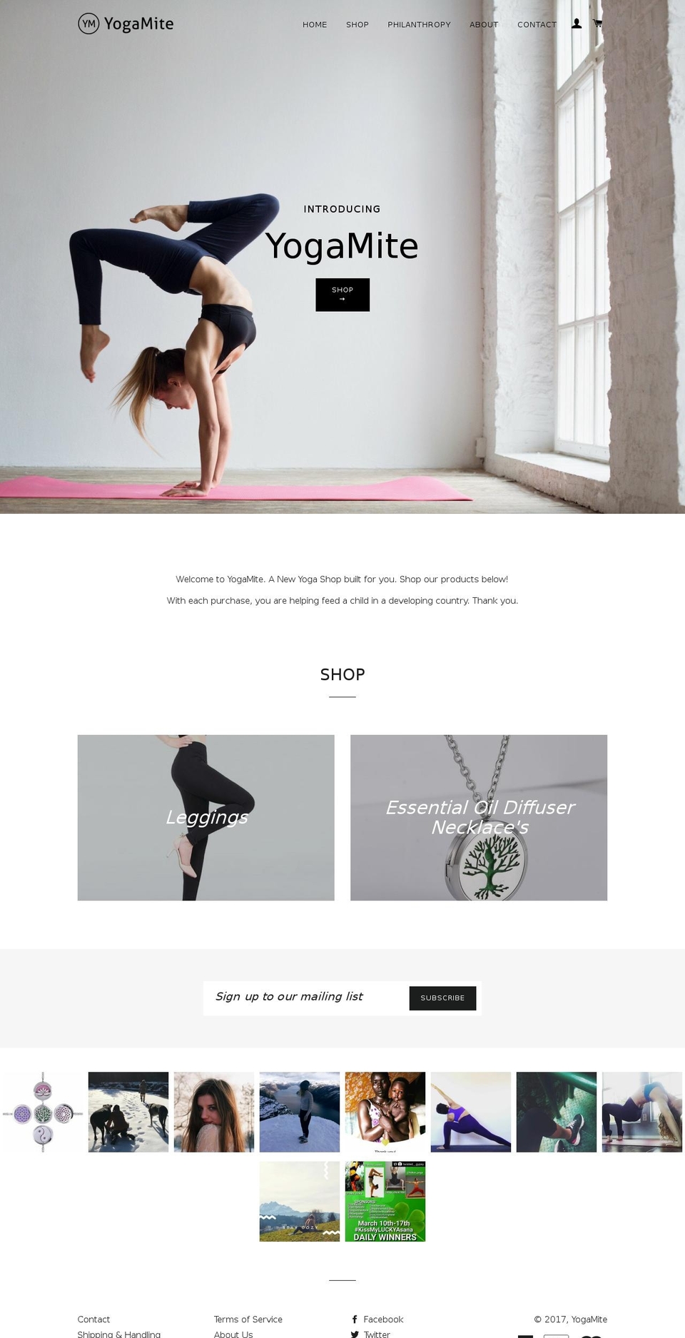 yogamite.com shopify website screenshot