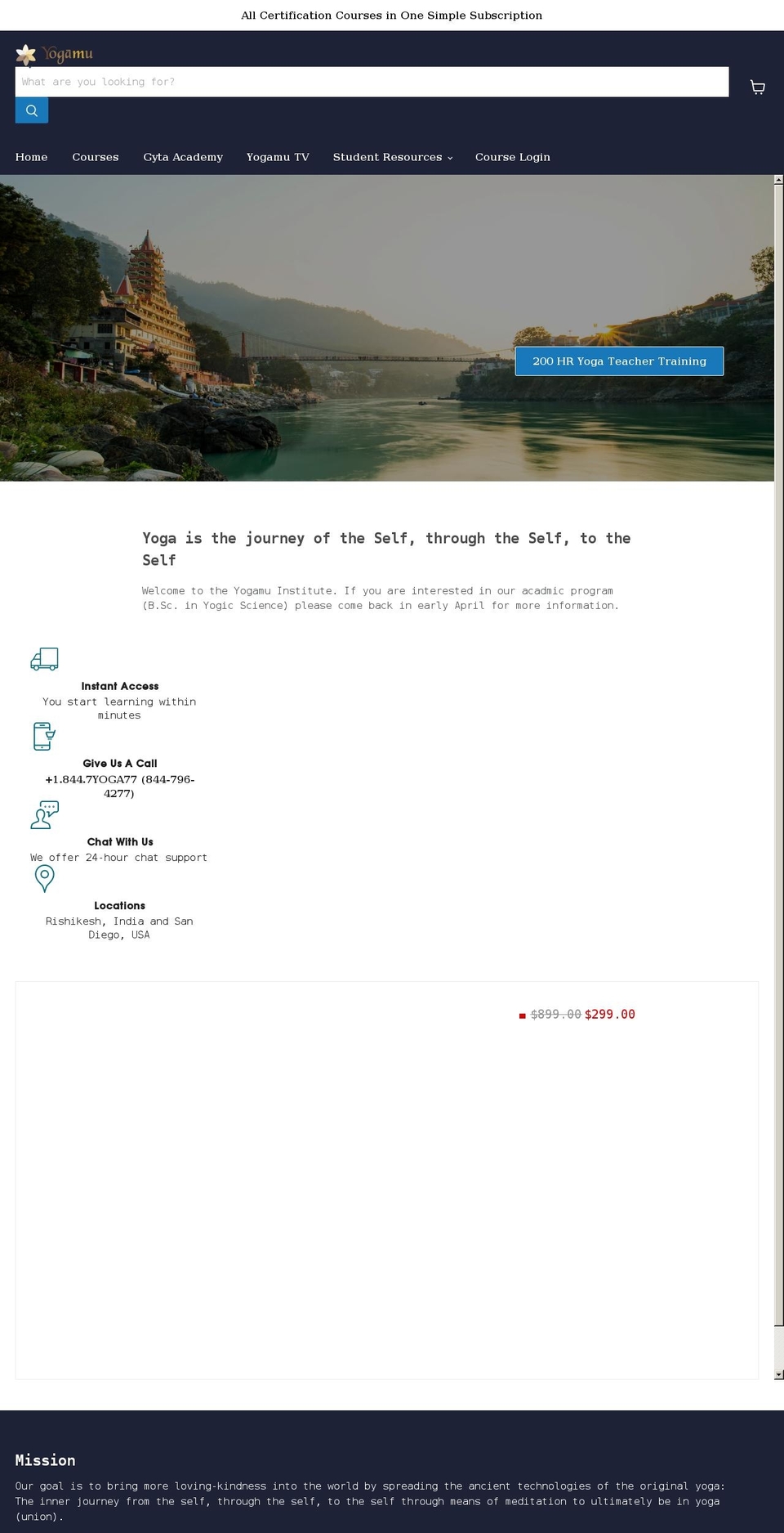 yogamu.org shopify website screenshot