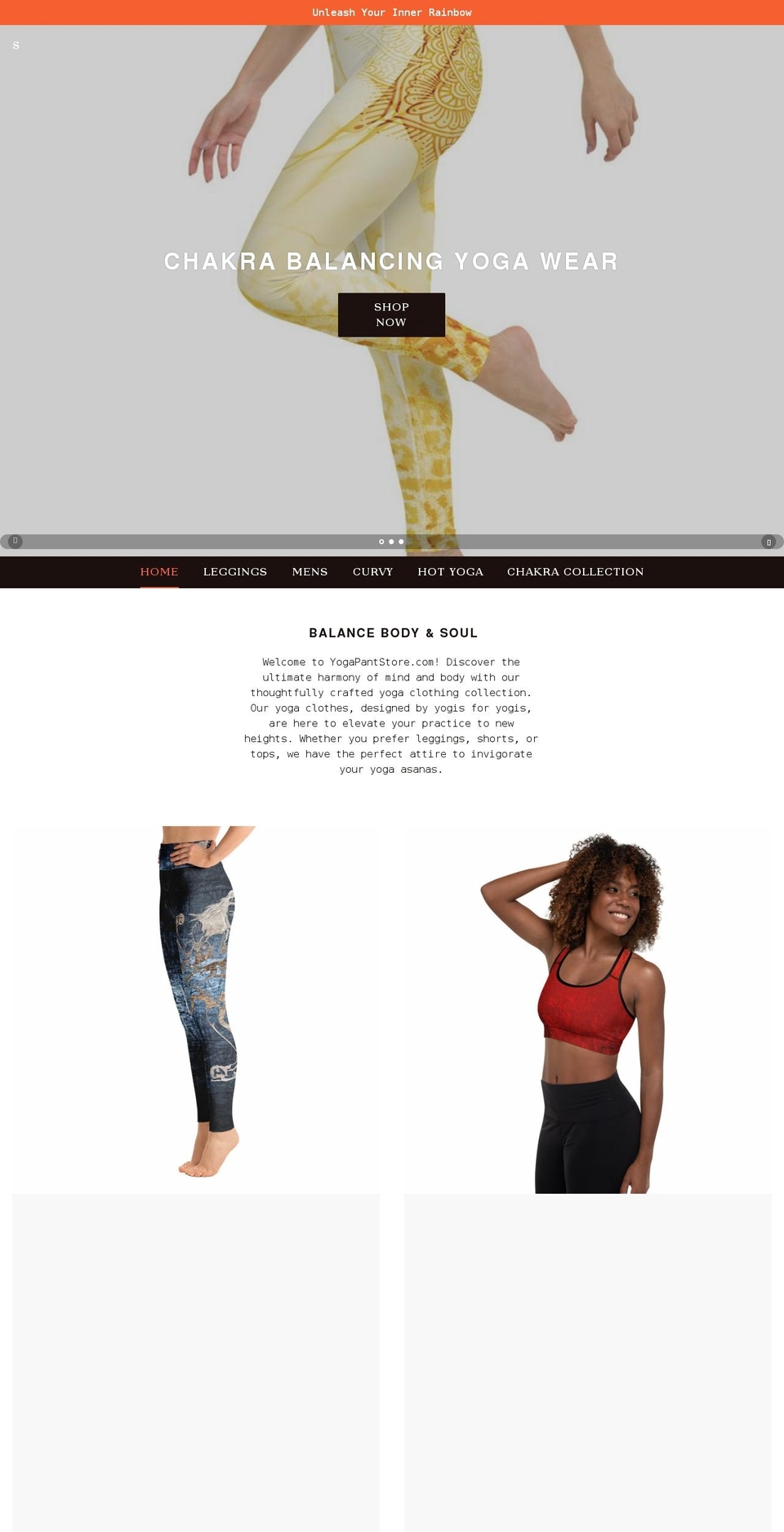 yogapantstore.com shopify website screenshot
