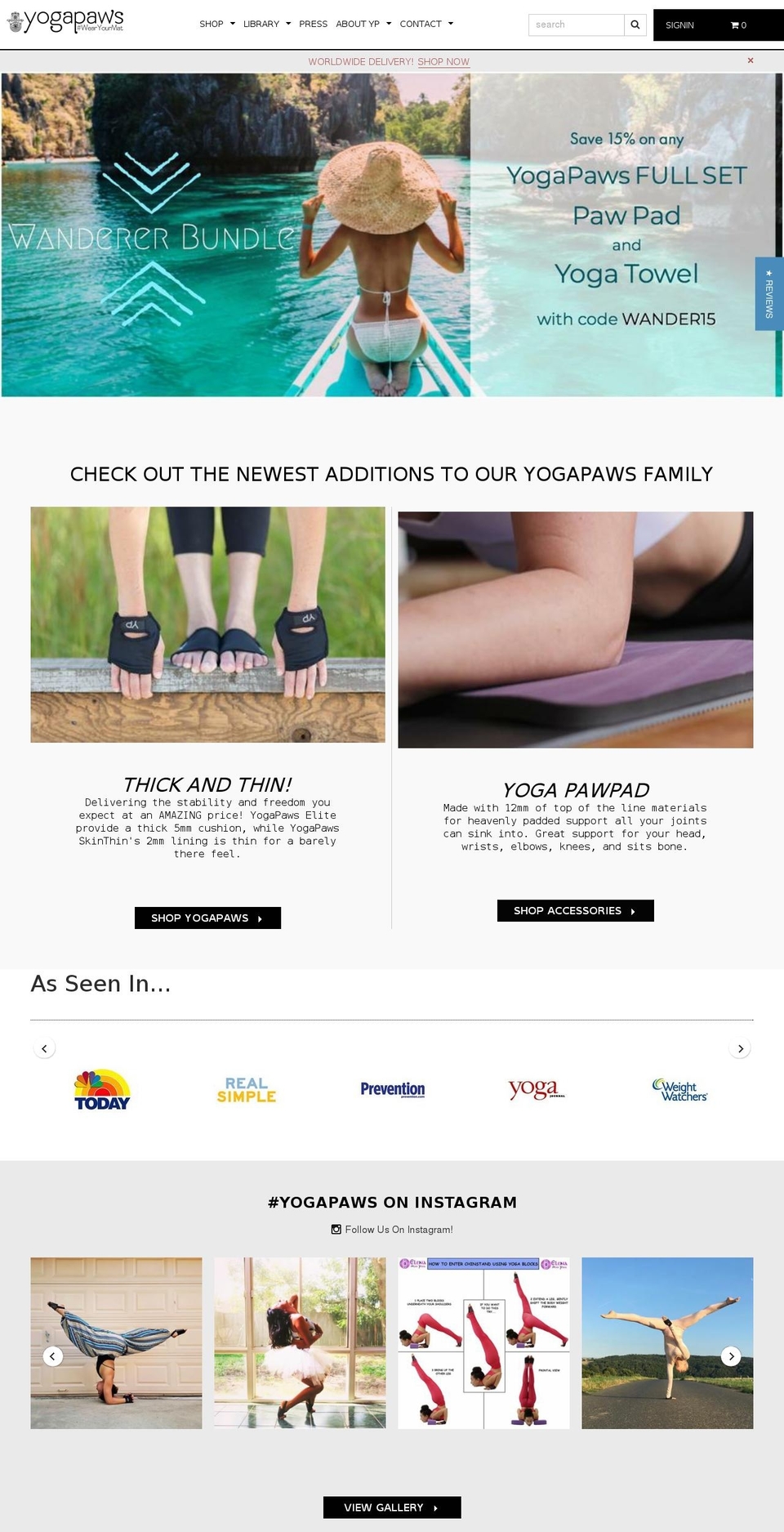 yogapaw.com — Shopify storefront screenshot