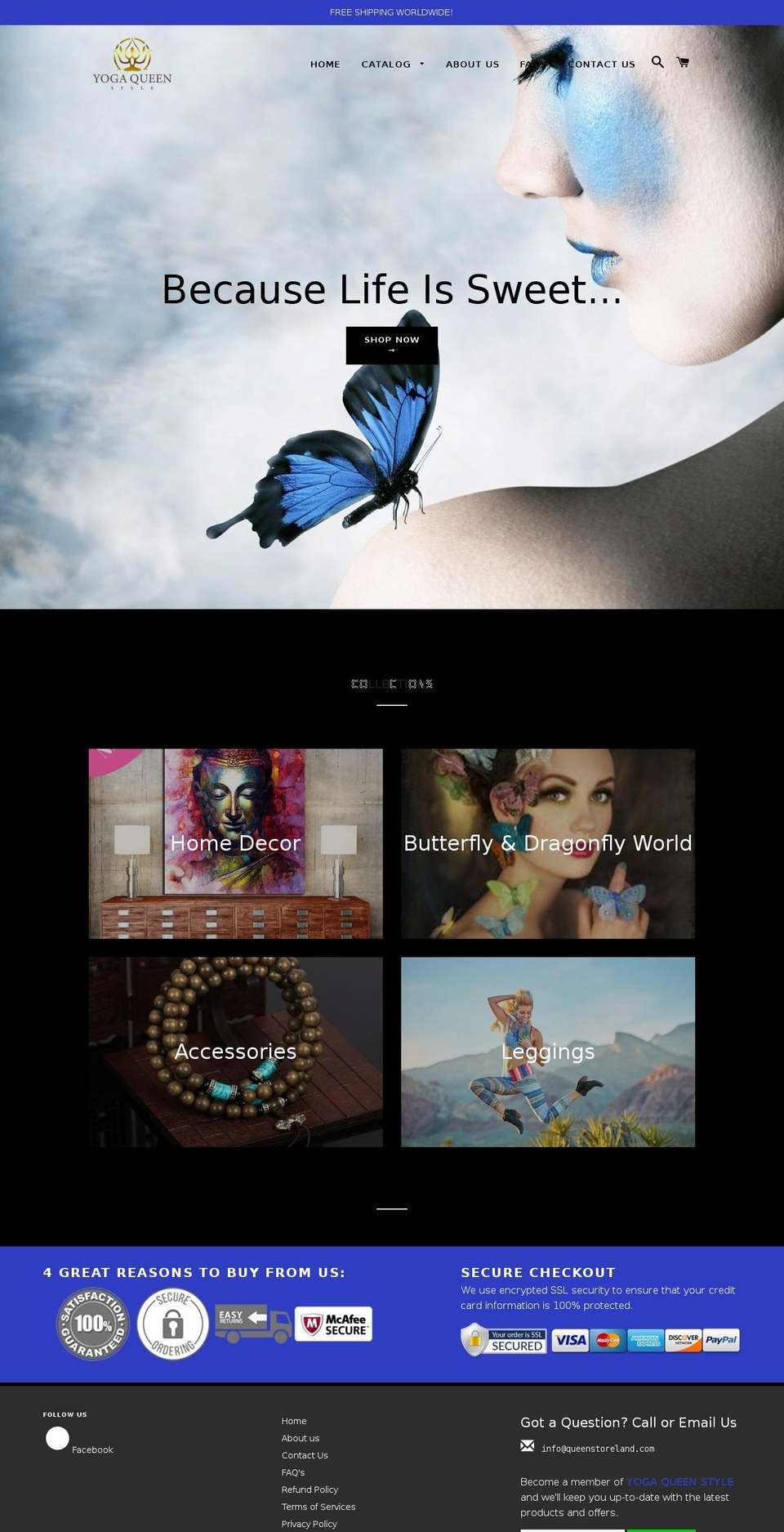 yogaqueenstyle.com shopify website screenshot