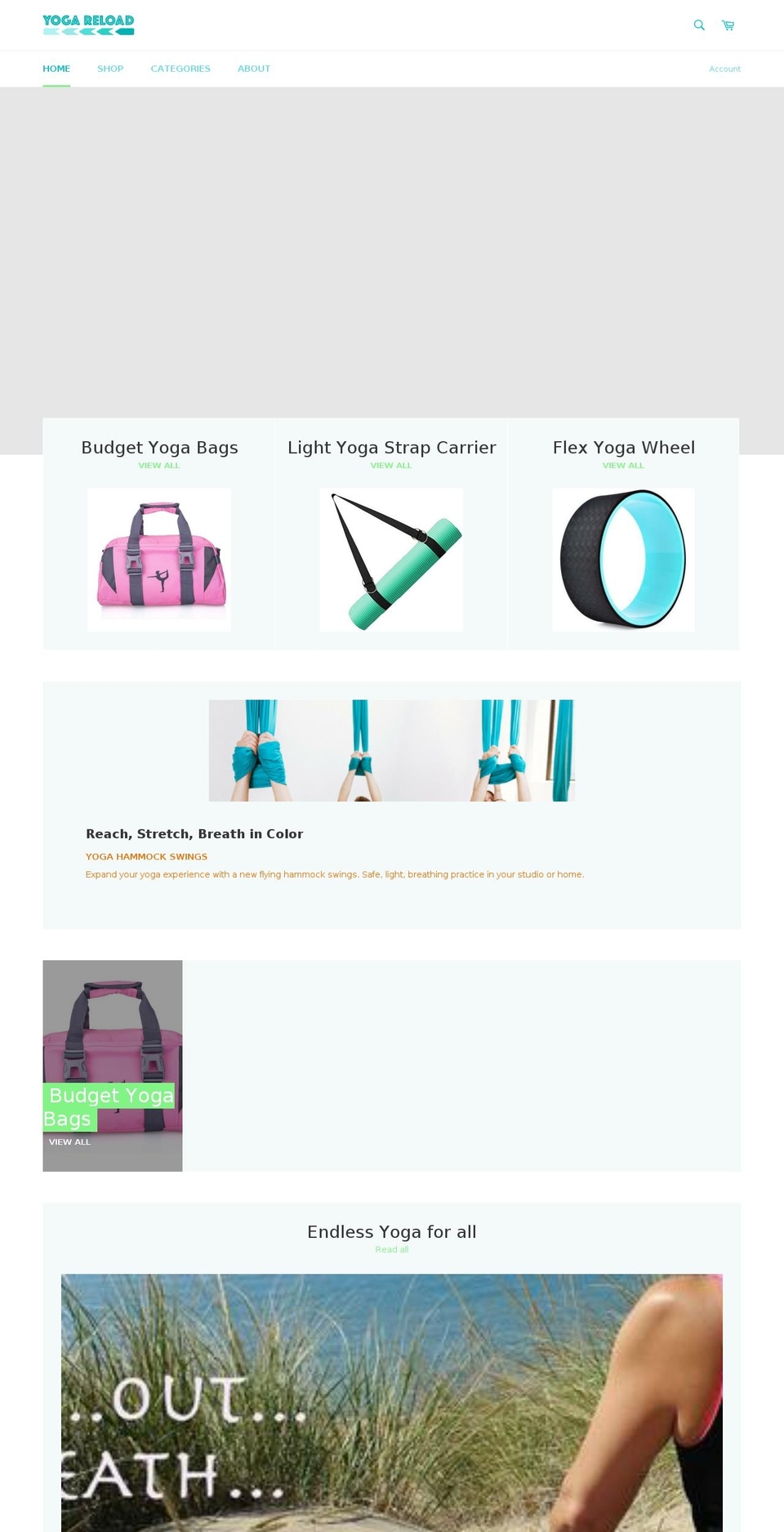 yogareload.com — Shopify storefront screenshot