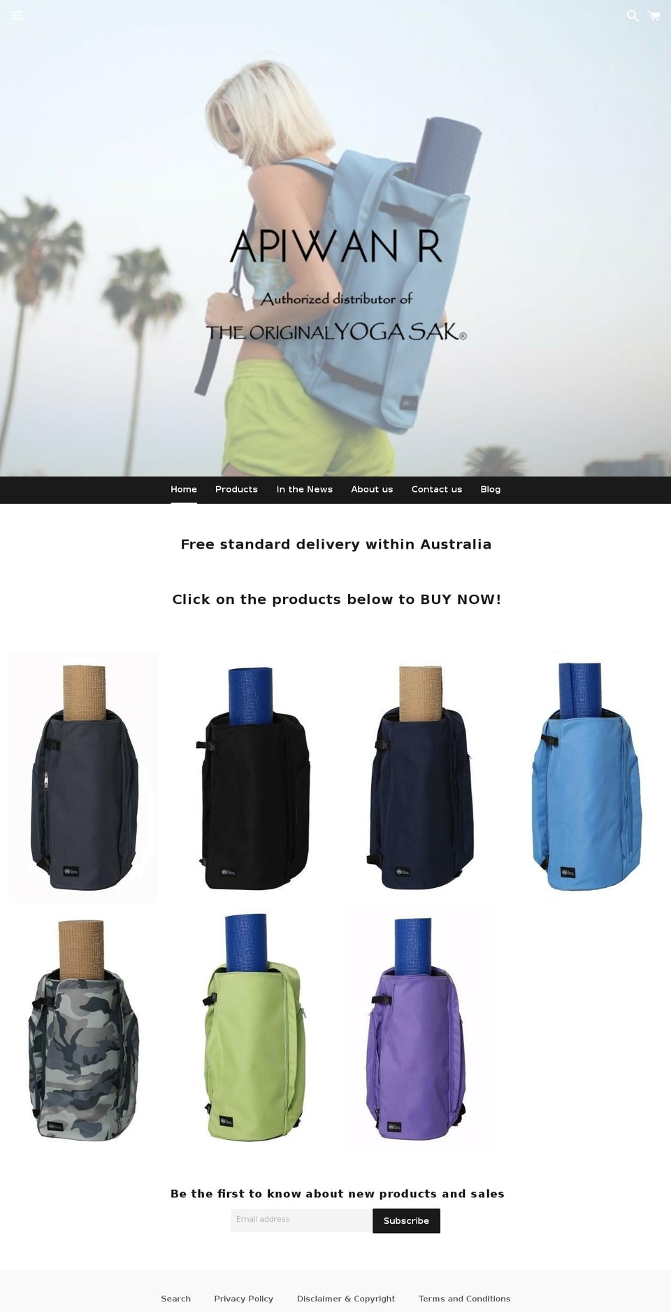 yogasak.com.au shopify website screenshot