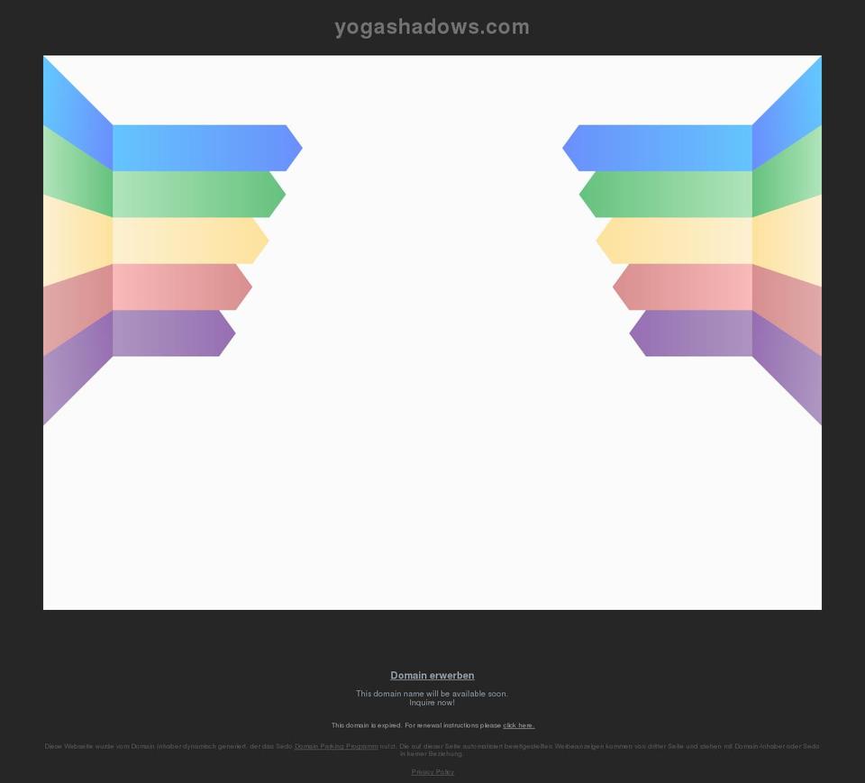 yogashadows.com shopify website screenshot