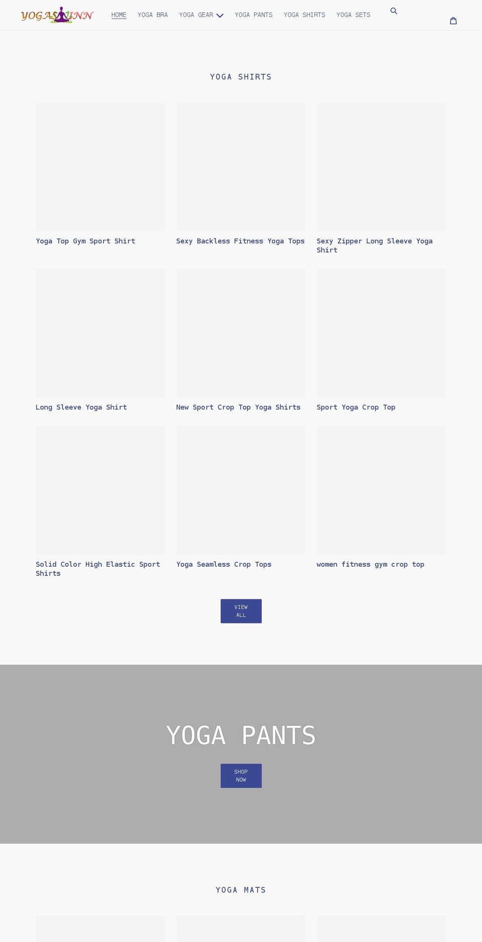 yogasinn.com shopify website screenshot