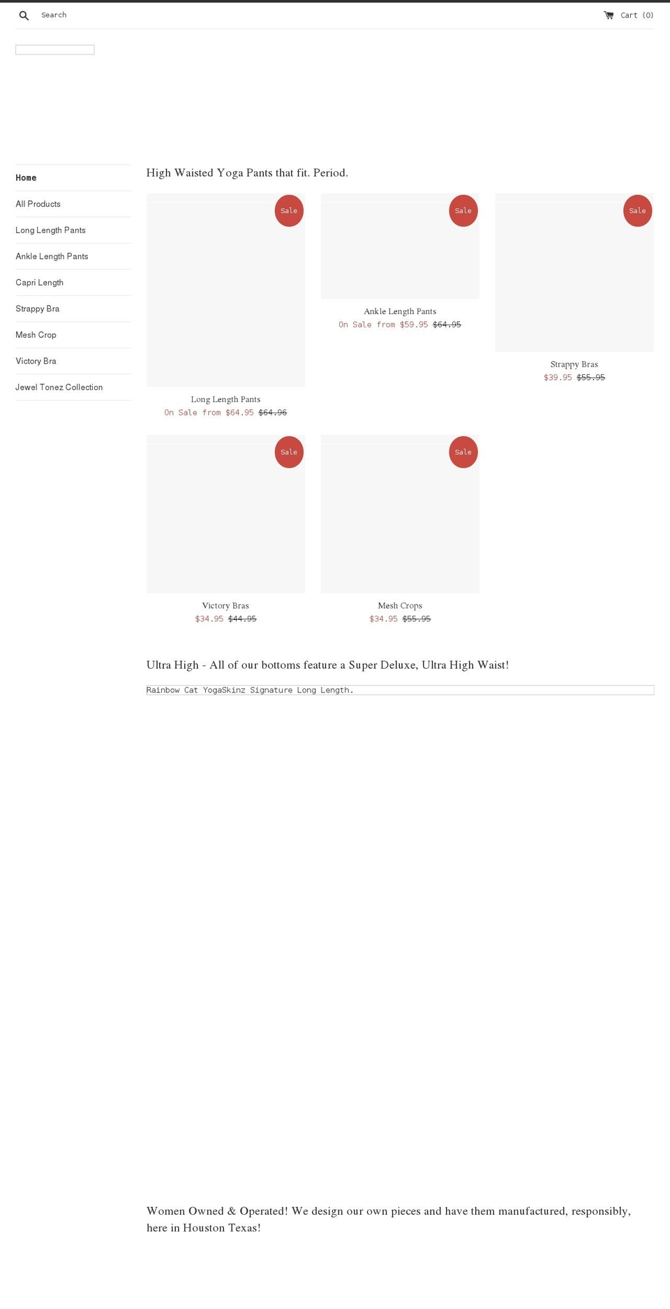 yogaskinz.com shopify website screenshot
