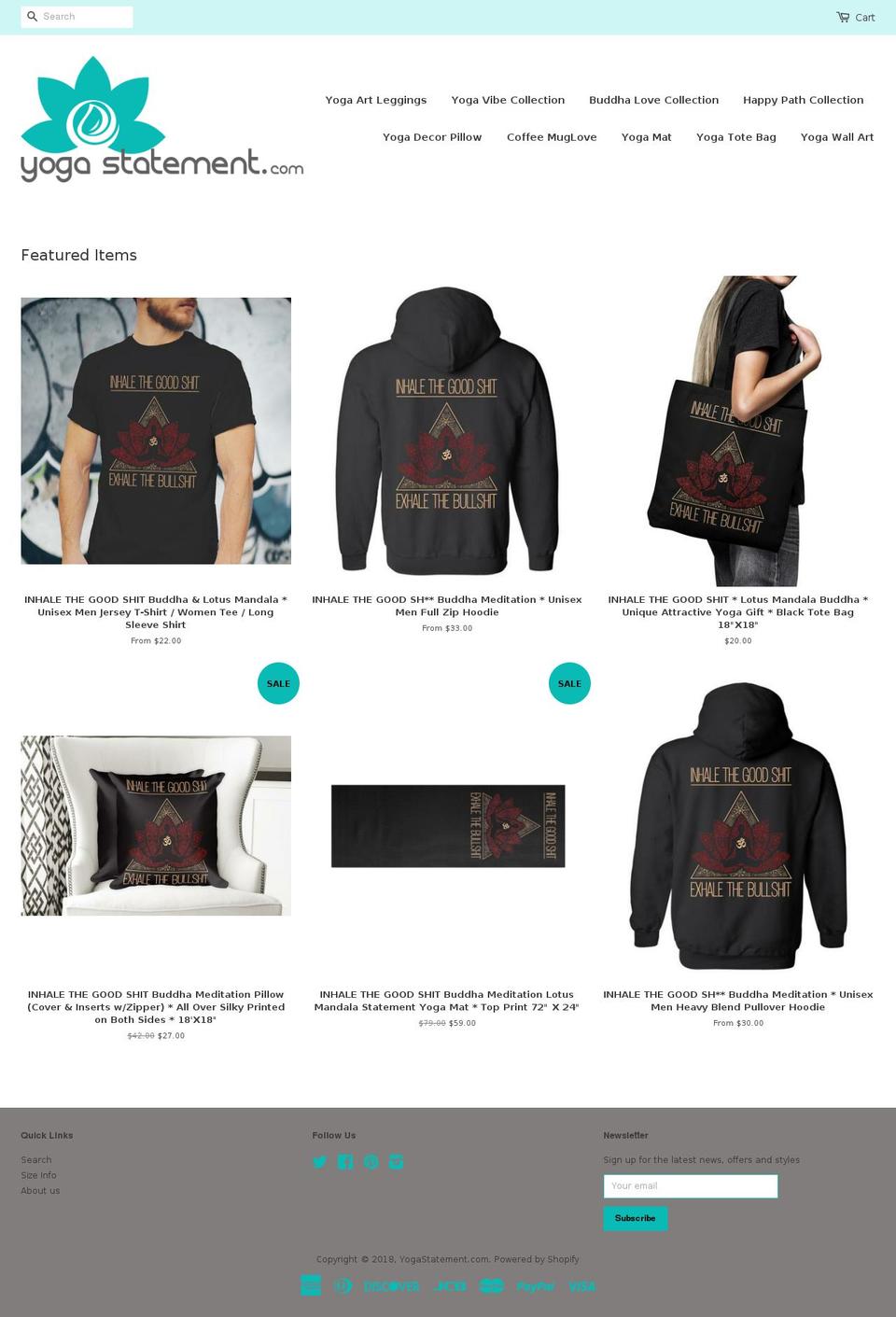 yogastatement.com shopify website screenshot