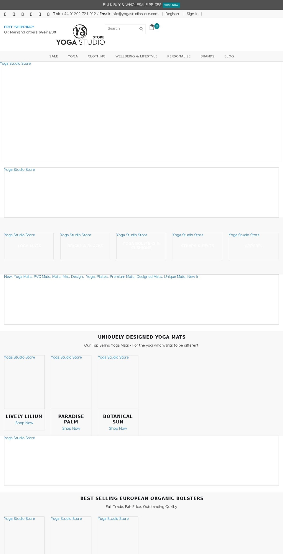 yogastudiostore.com shopify website screenshot