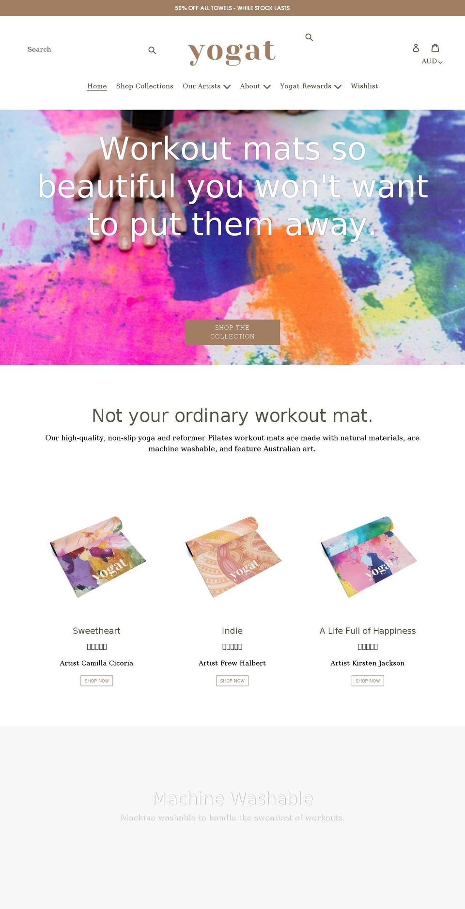 yogat.com.au shopify website screenshot