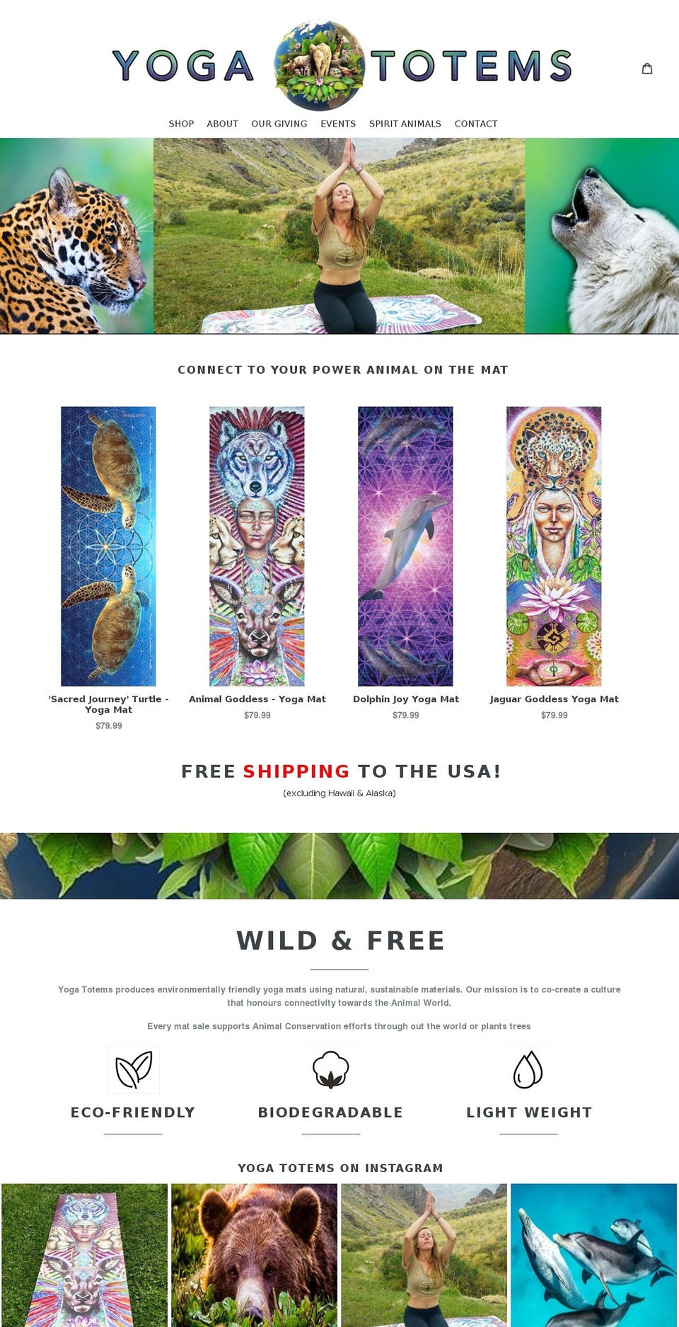 yogatotems.com shopify website screenshot