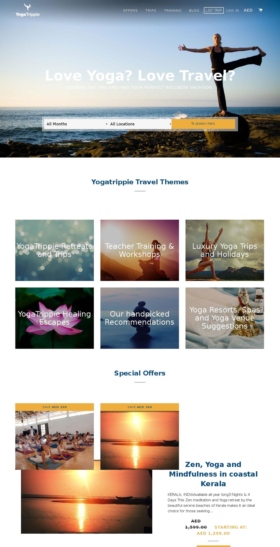 yogatrippie.ae shopify website screenshot