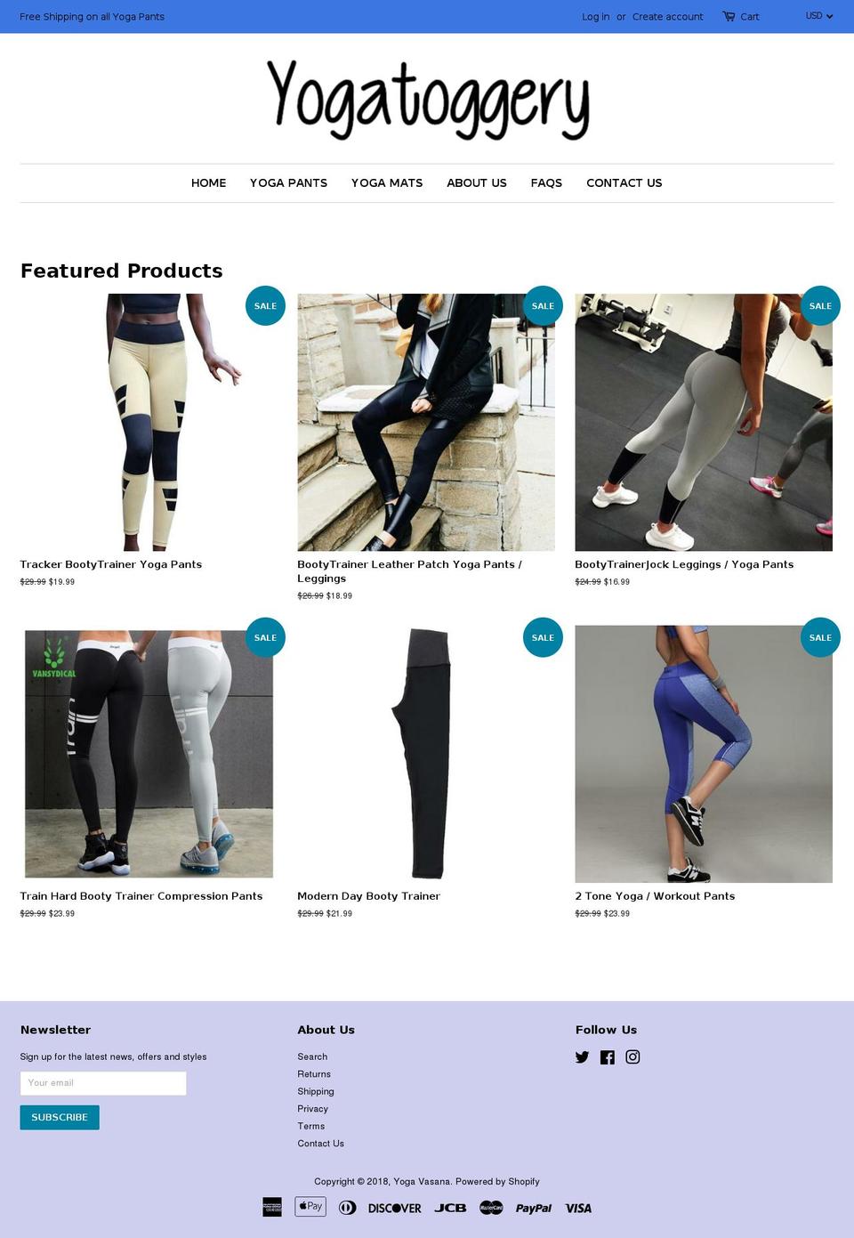 yogavasana.com — Shopify storefront screenshot