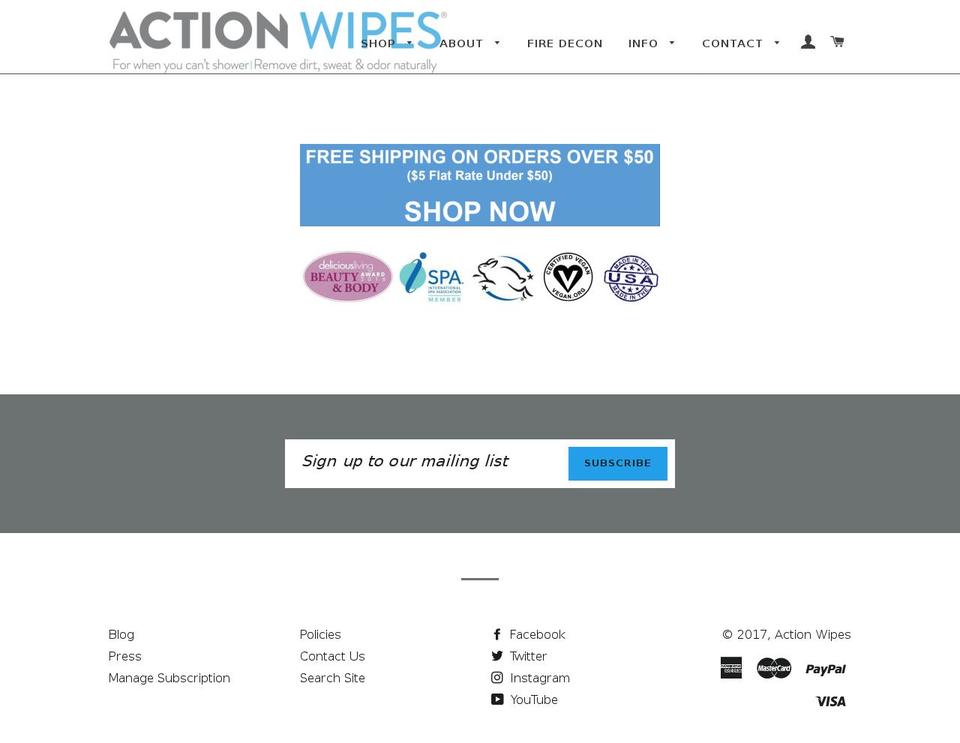 yogawipes.com shopify website screenshot