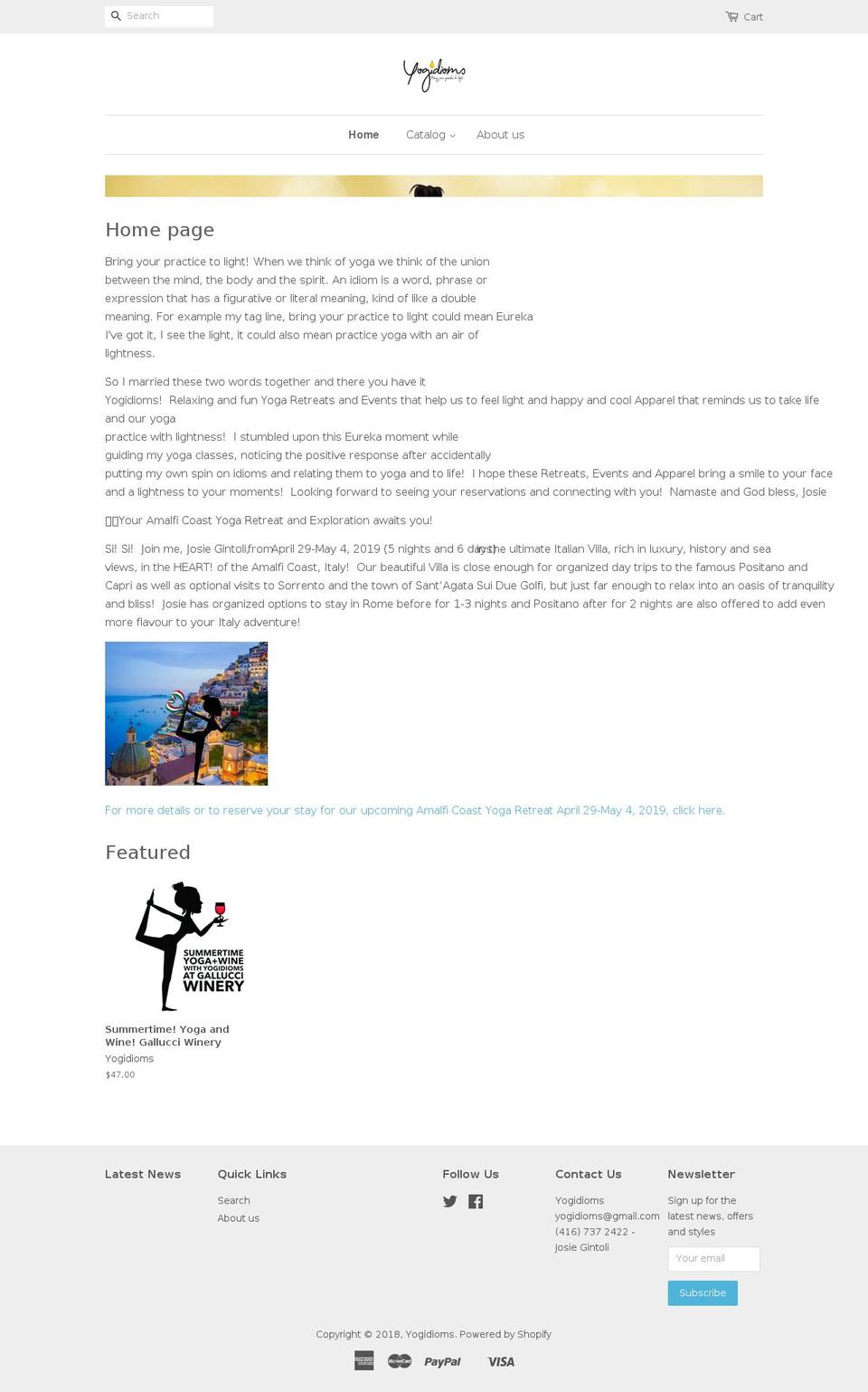 yogidioms.com — Shopify storefront screenshot