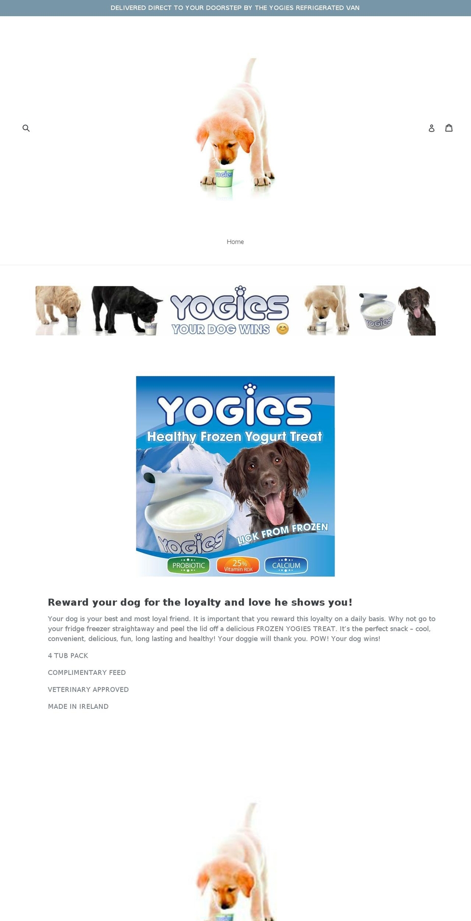 yogies.ie shopify website screenshot