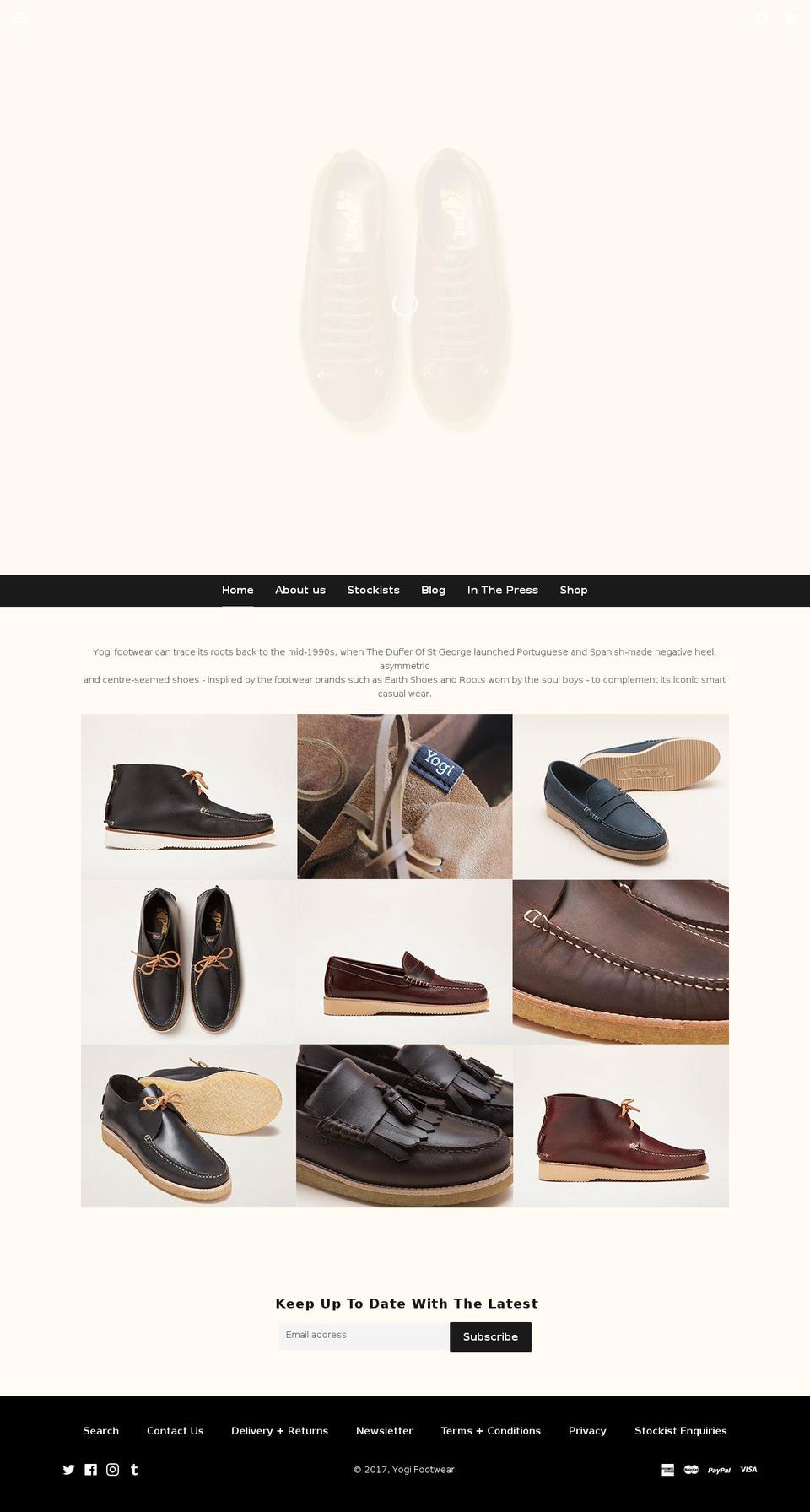 yogifootwear.com shopify website screenshot