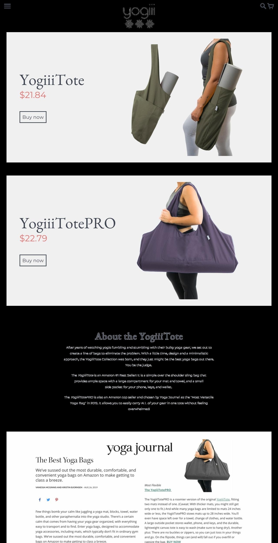 yogiii.shop shopify website screenshot