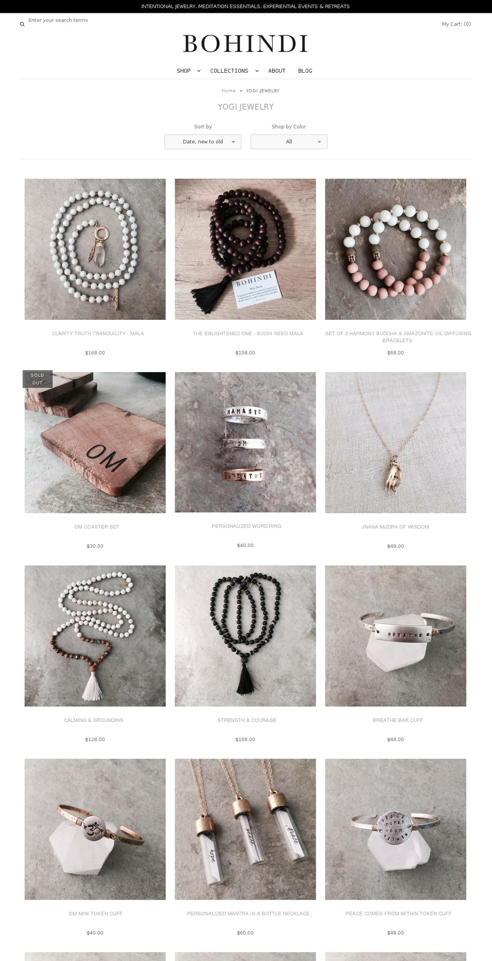 yogijewelry.com shopify website screenshot