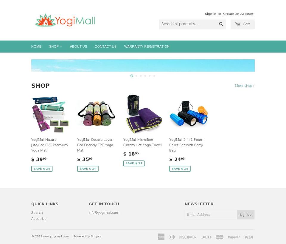 yogimall.com shopify website screenshot