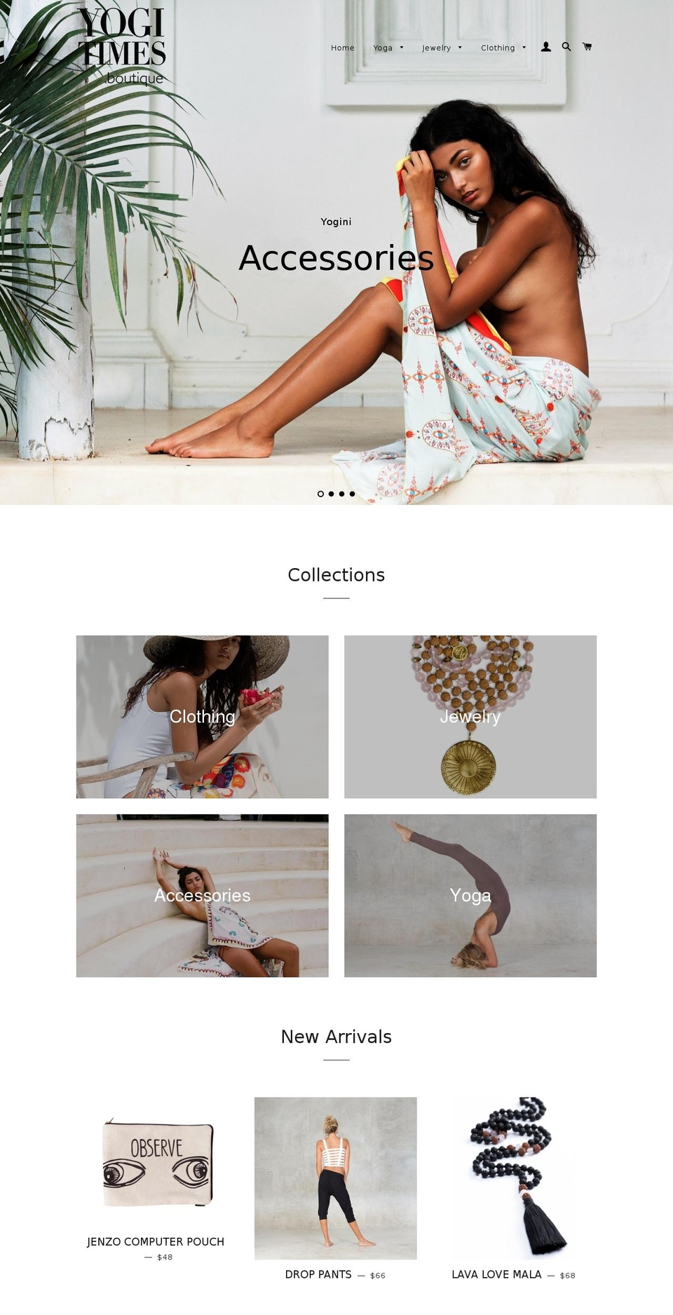 yogitimesboutique.com shopify website screenshot