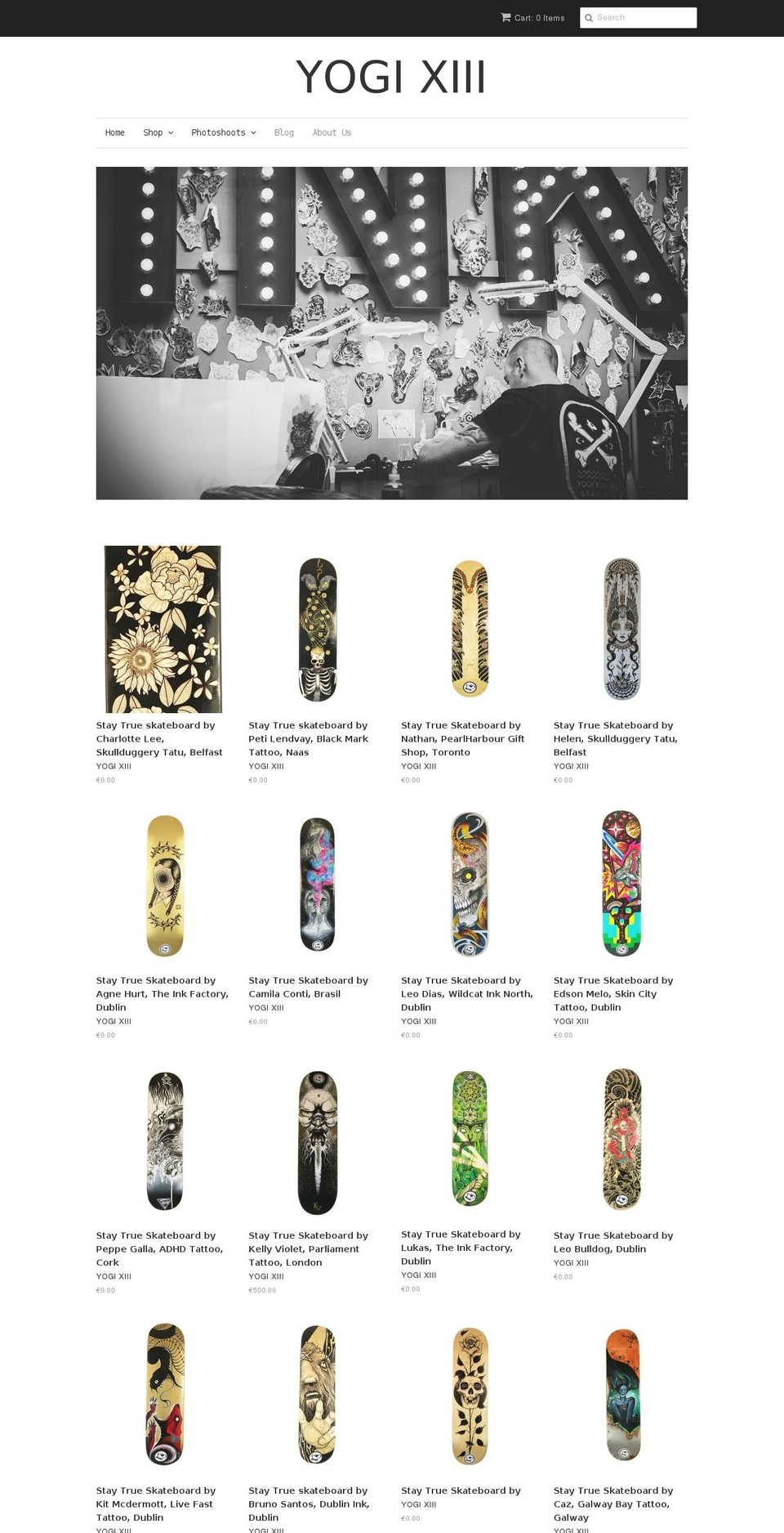 yogixiii.com — Shopify storefront screenshot