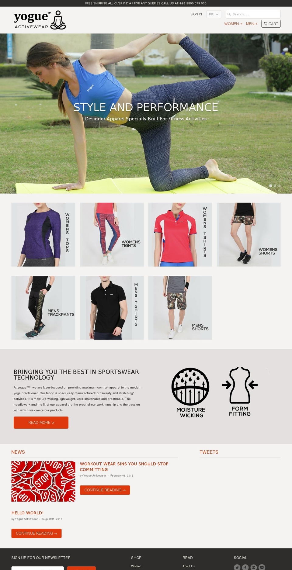 yogue-activewear.com shopify website screenshot