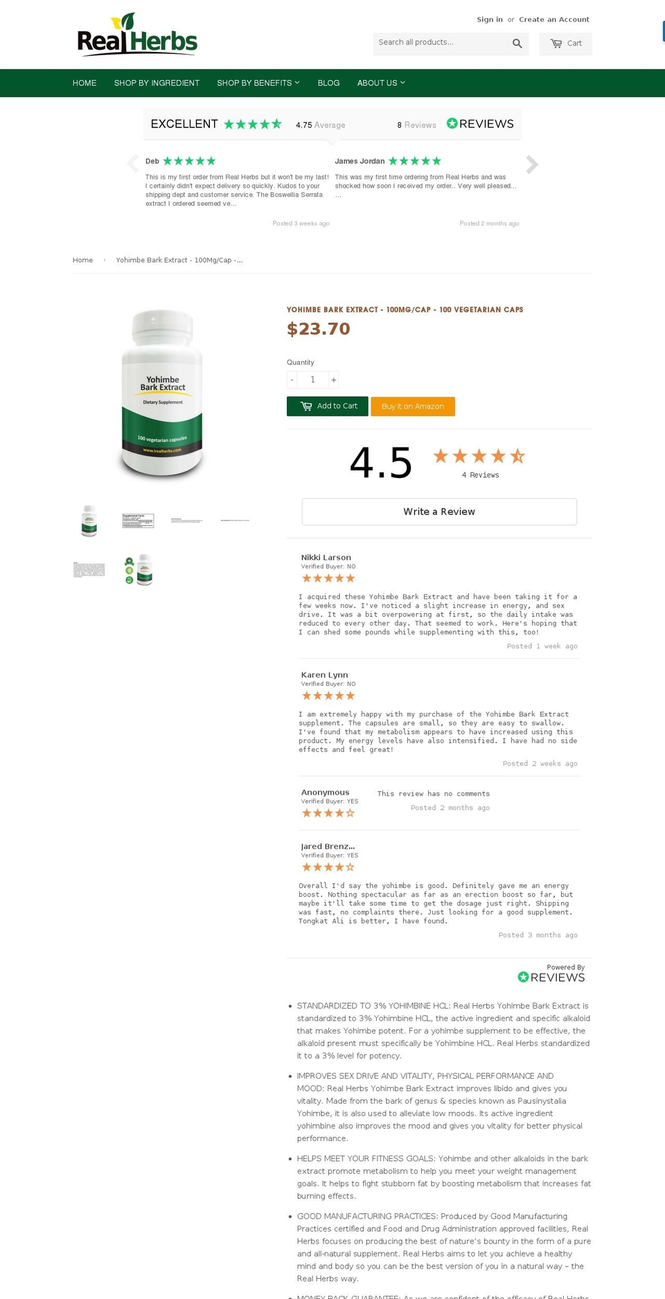 yohimrx.com shopify website screenshot
