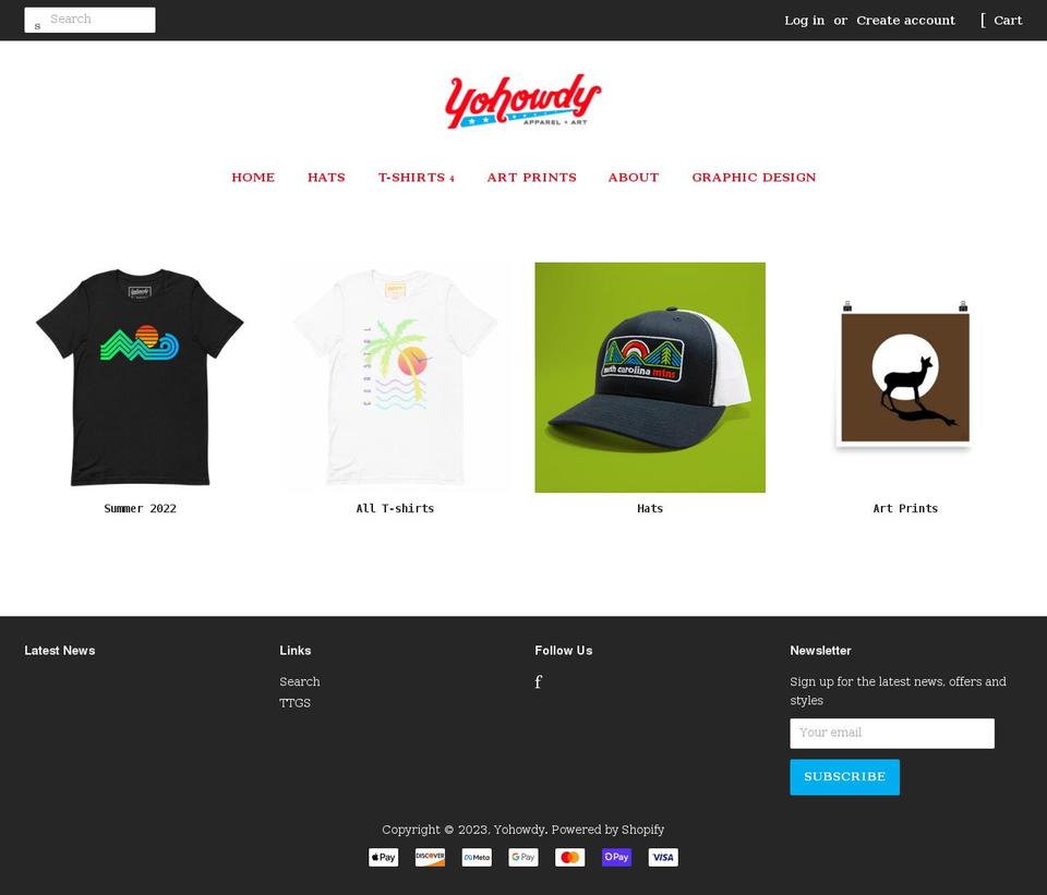 yohowdy.com shopify website screenshot