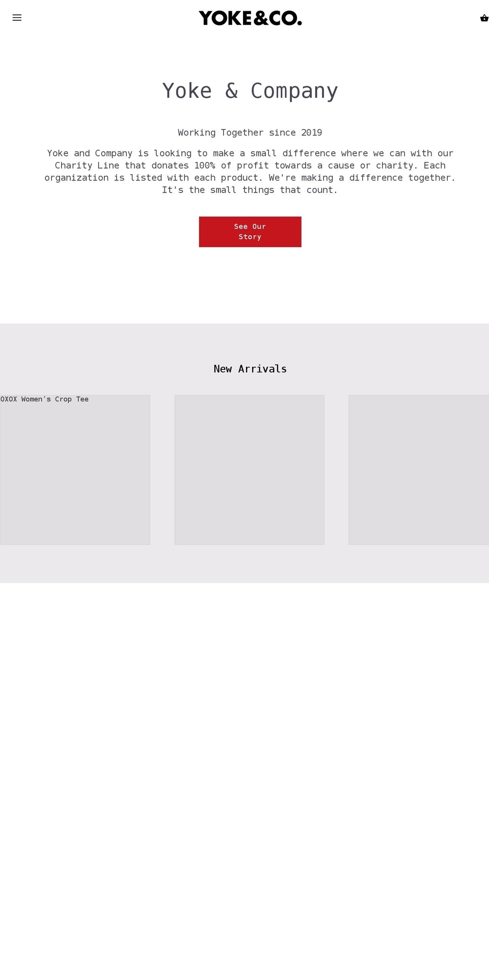 yokeandcompany.com shopify website screenshot