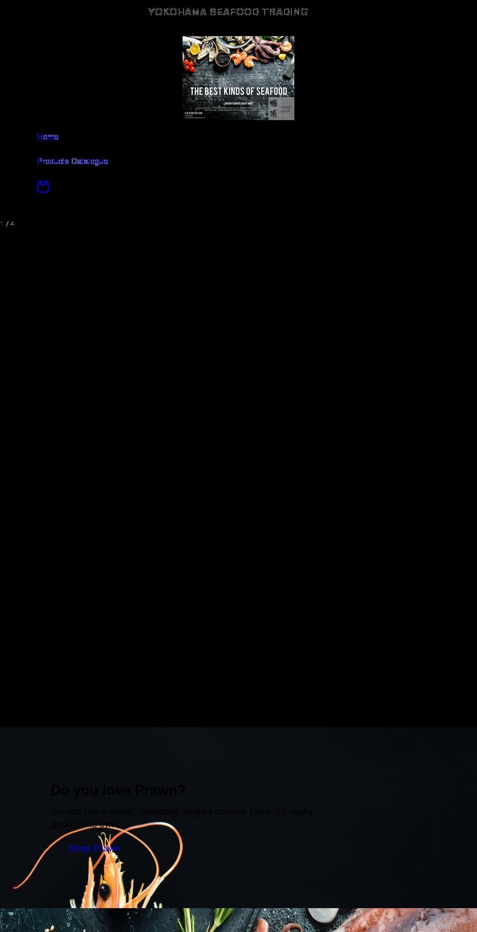 yokohamaseafood.com shopify website screenshot