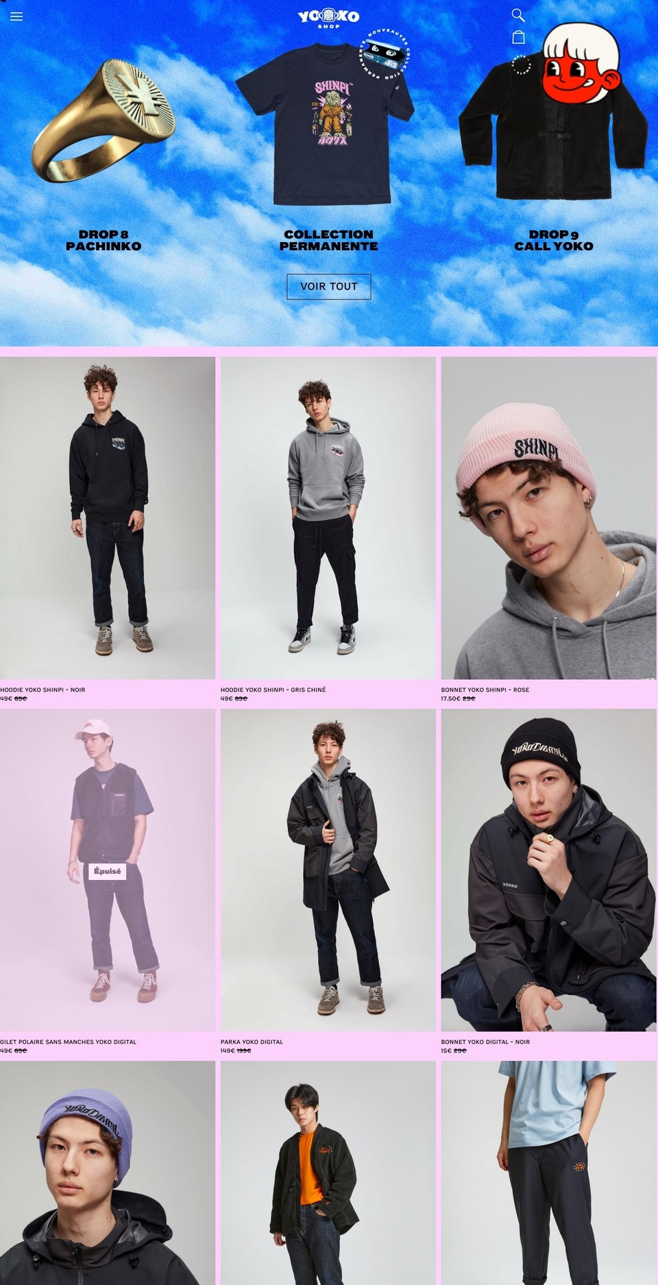 yokoshop.com shopify website screenshot