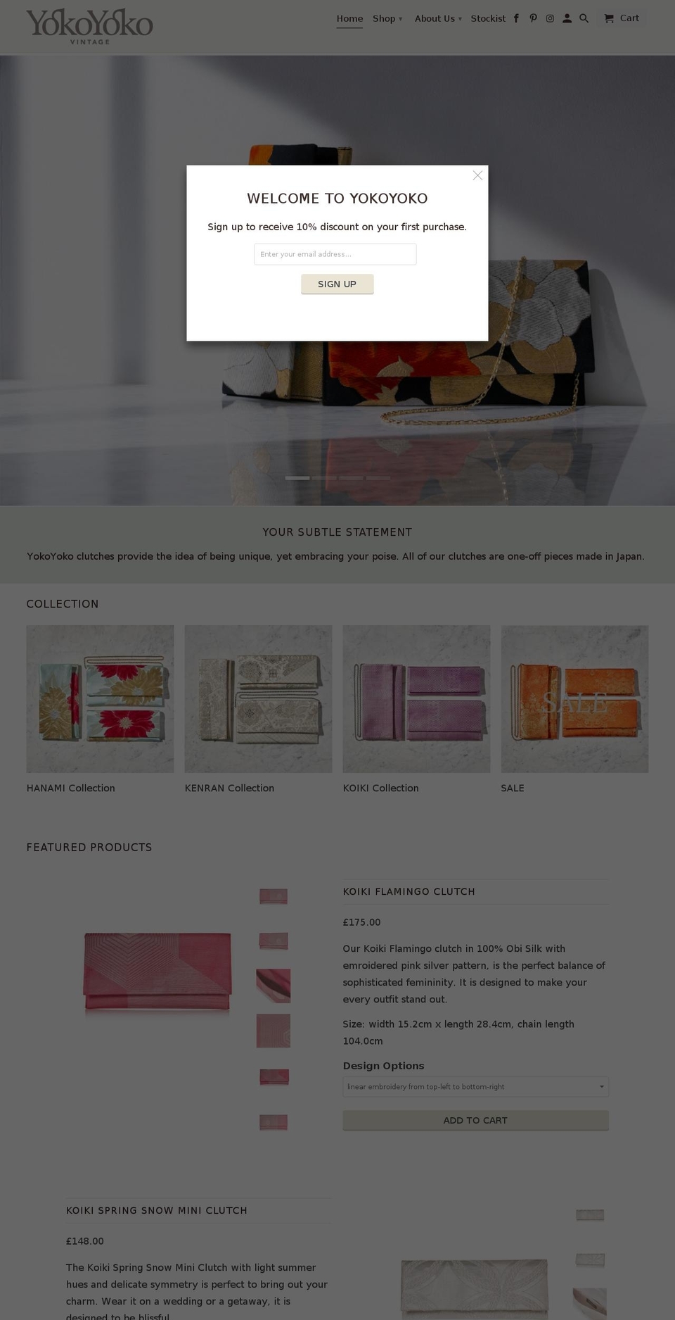 yokoyokovintage.com shopify website screenshot