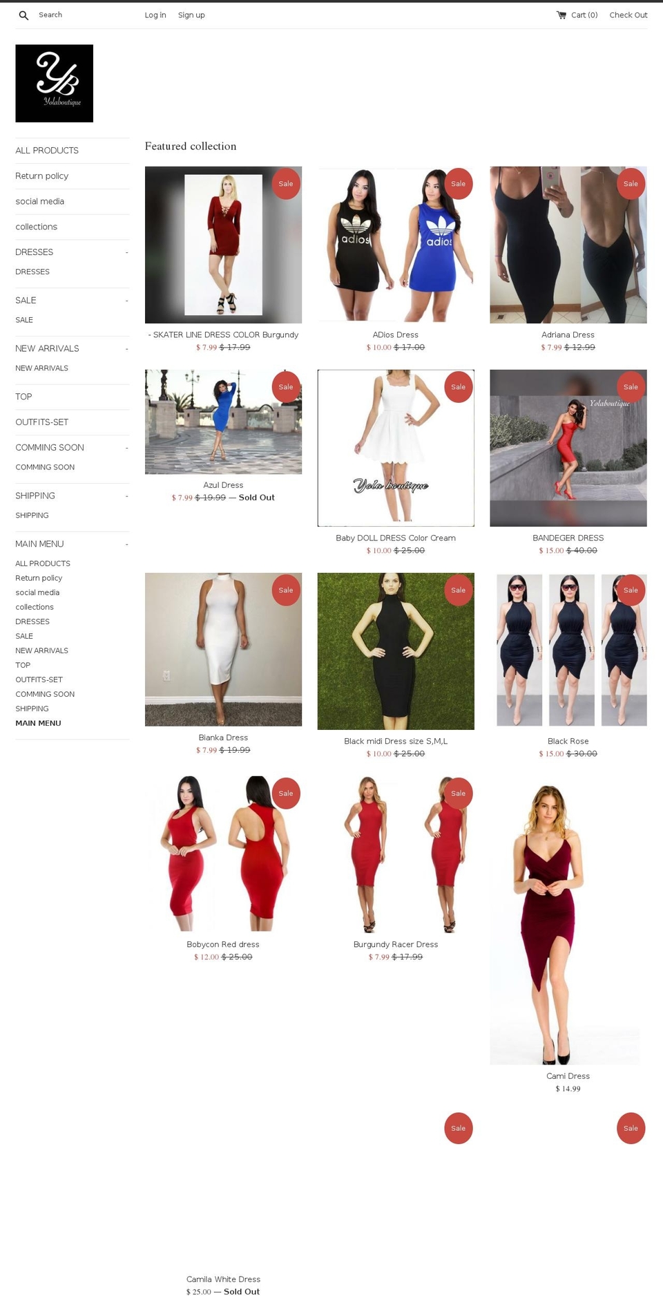yolaboutique.com — Shopify storefront screenshot