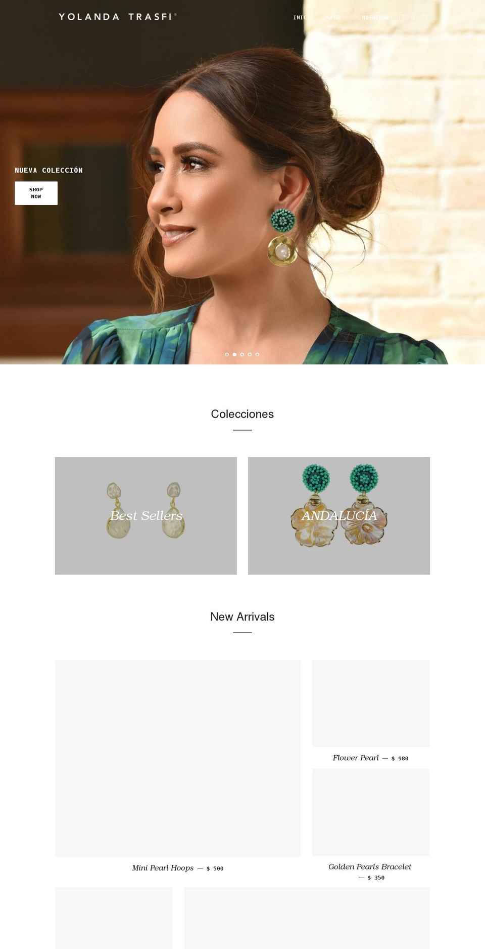 yolandatrasfi.com shopify website screenshot