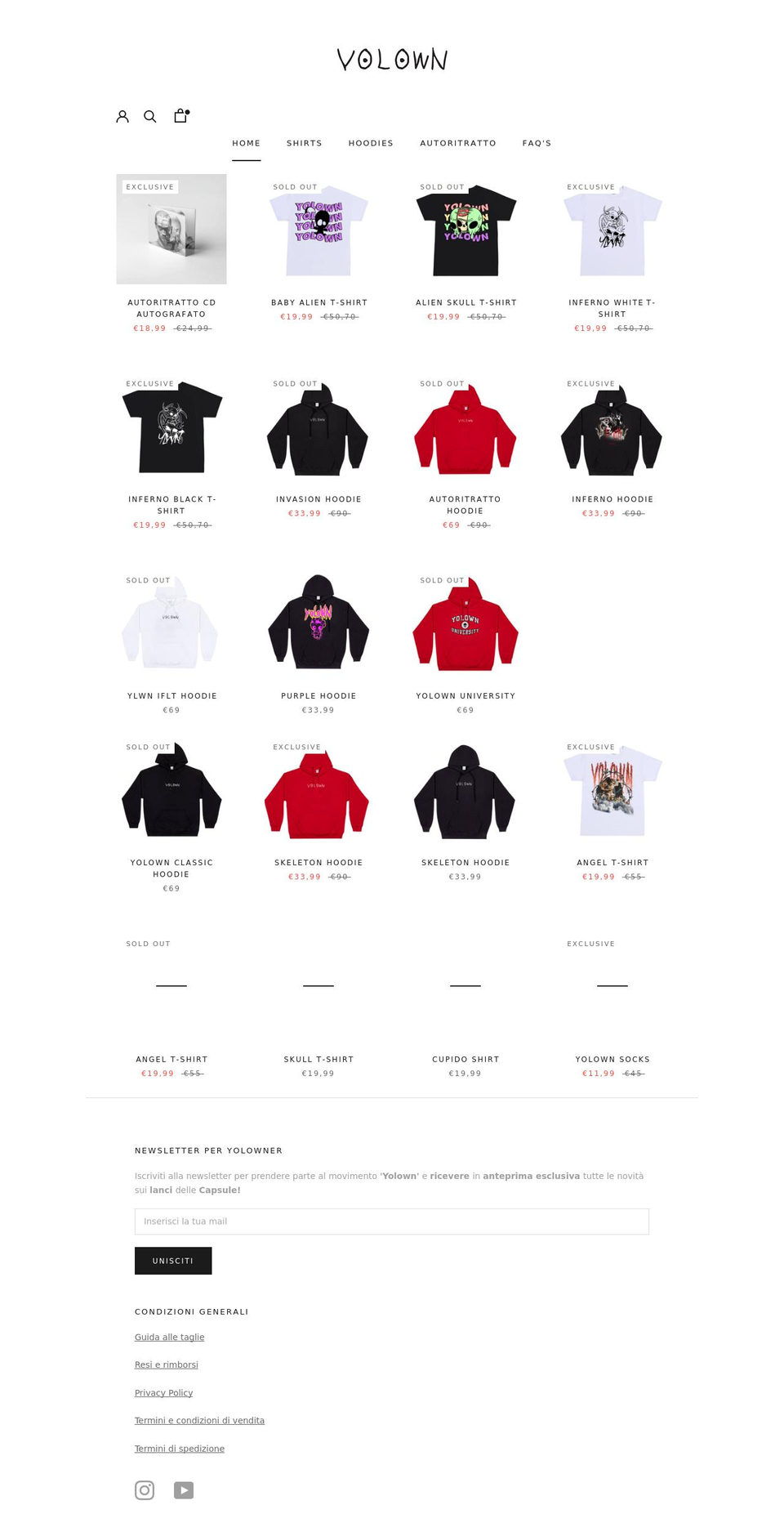 yolown.com shopify website screenshot