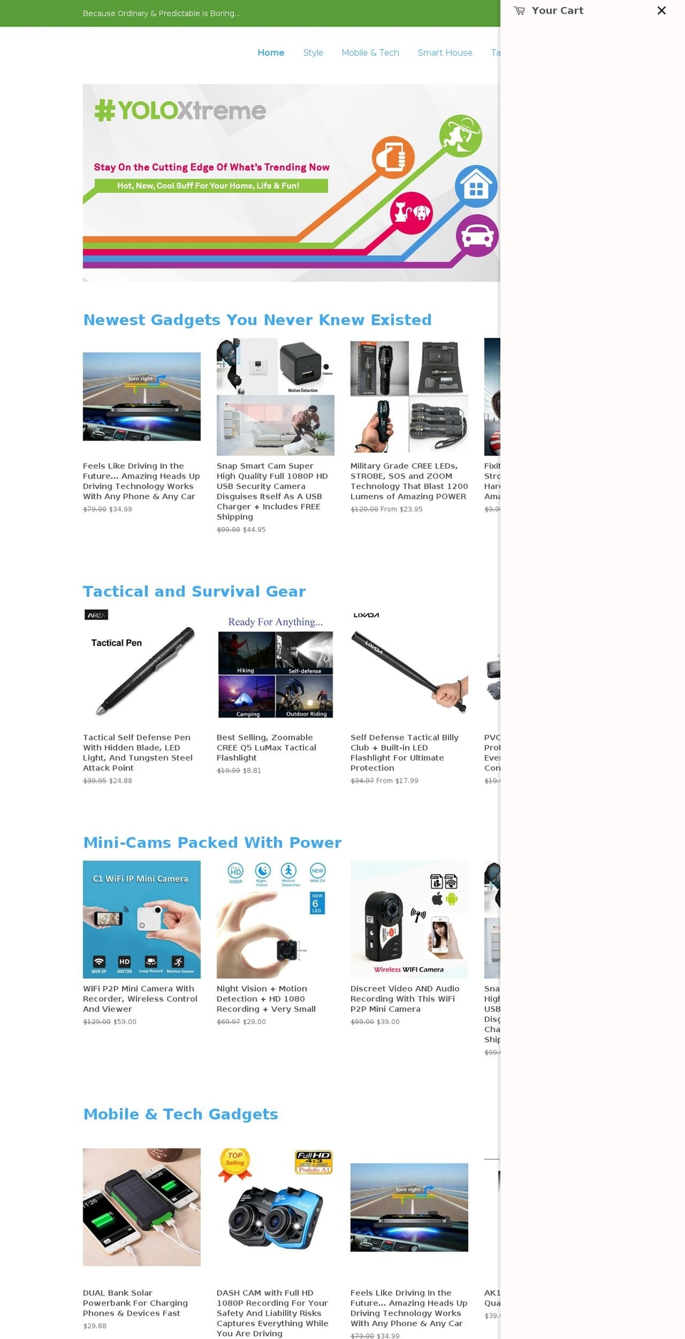 yoloxtreme.com — Shopify storefront screenshot