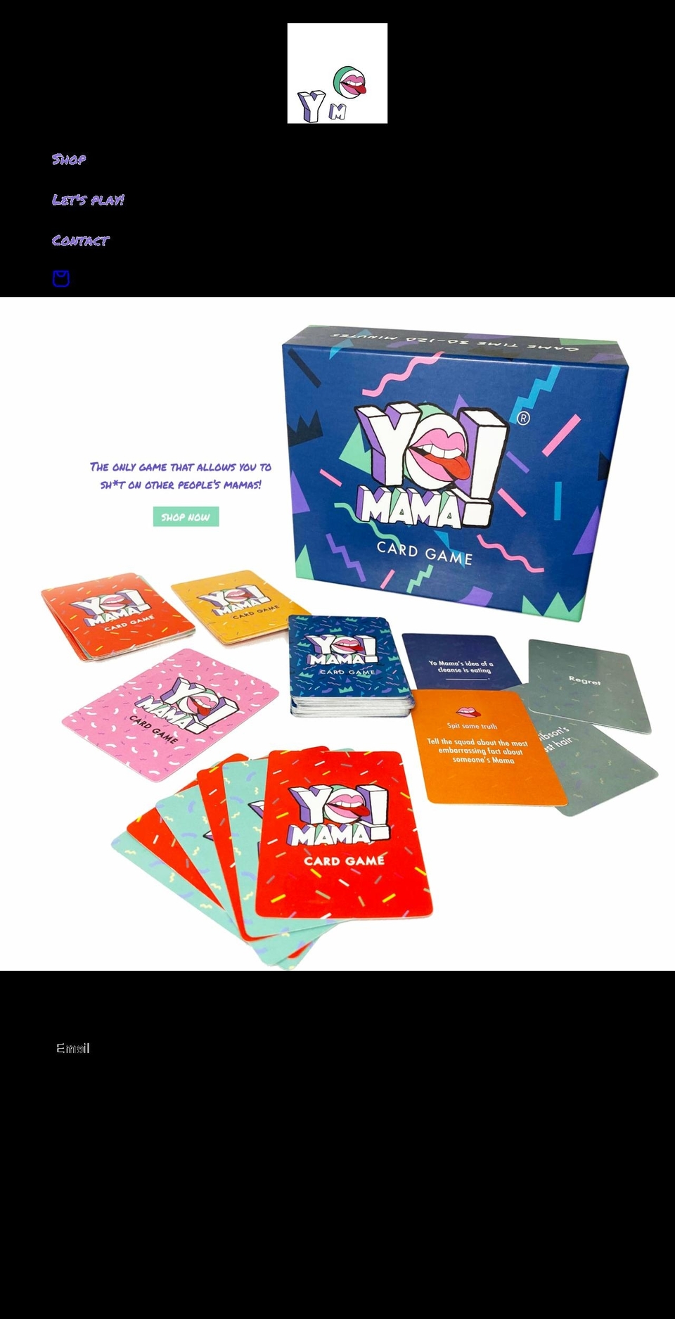 yomamacardgame.com shopify website screenshot