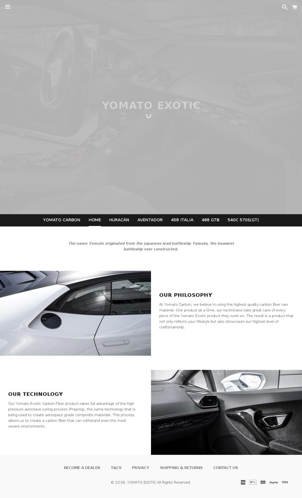 yomatoexotic.com — Shopify storefront screenshot