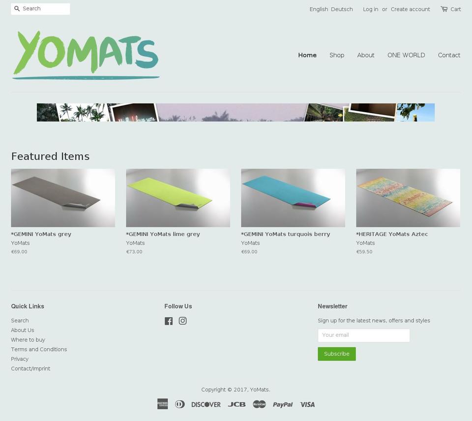 yomats.com shopify website screenshot