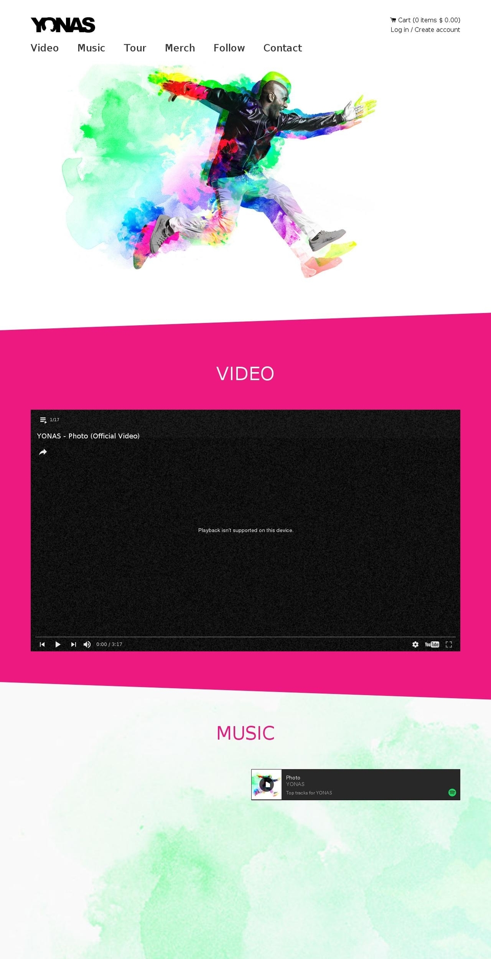 yonasmusic.com shopify website screenshot